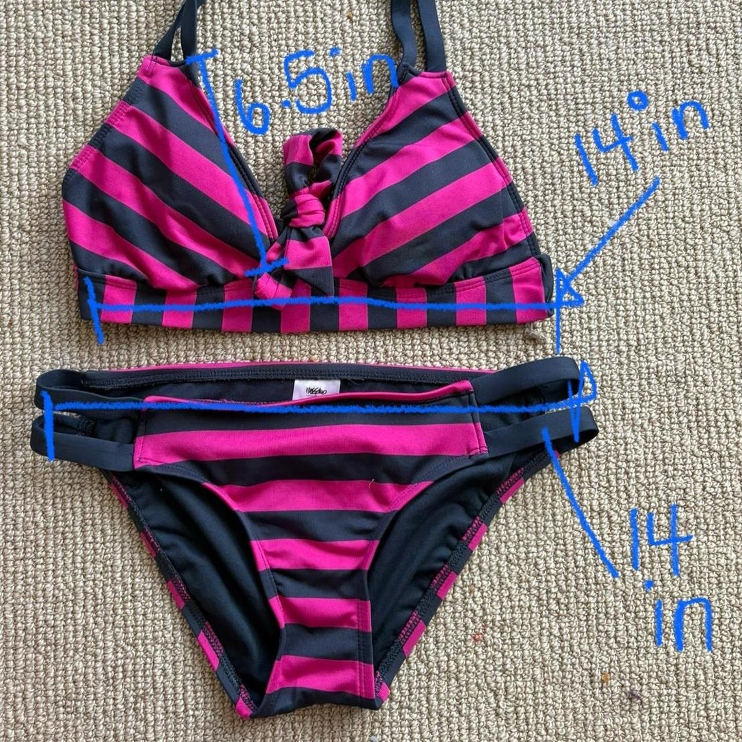 Pink Striped Bikini
