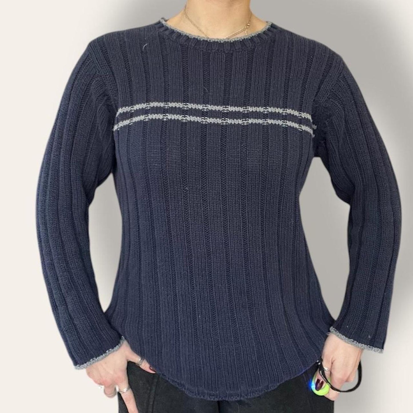 Navy Striped Sweater