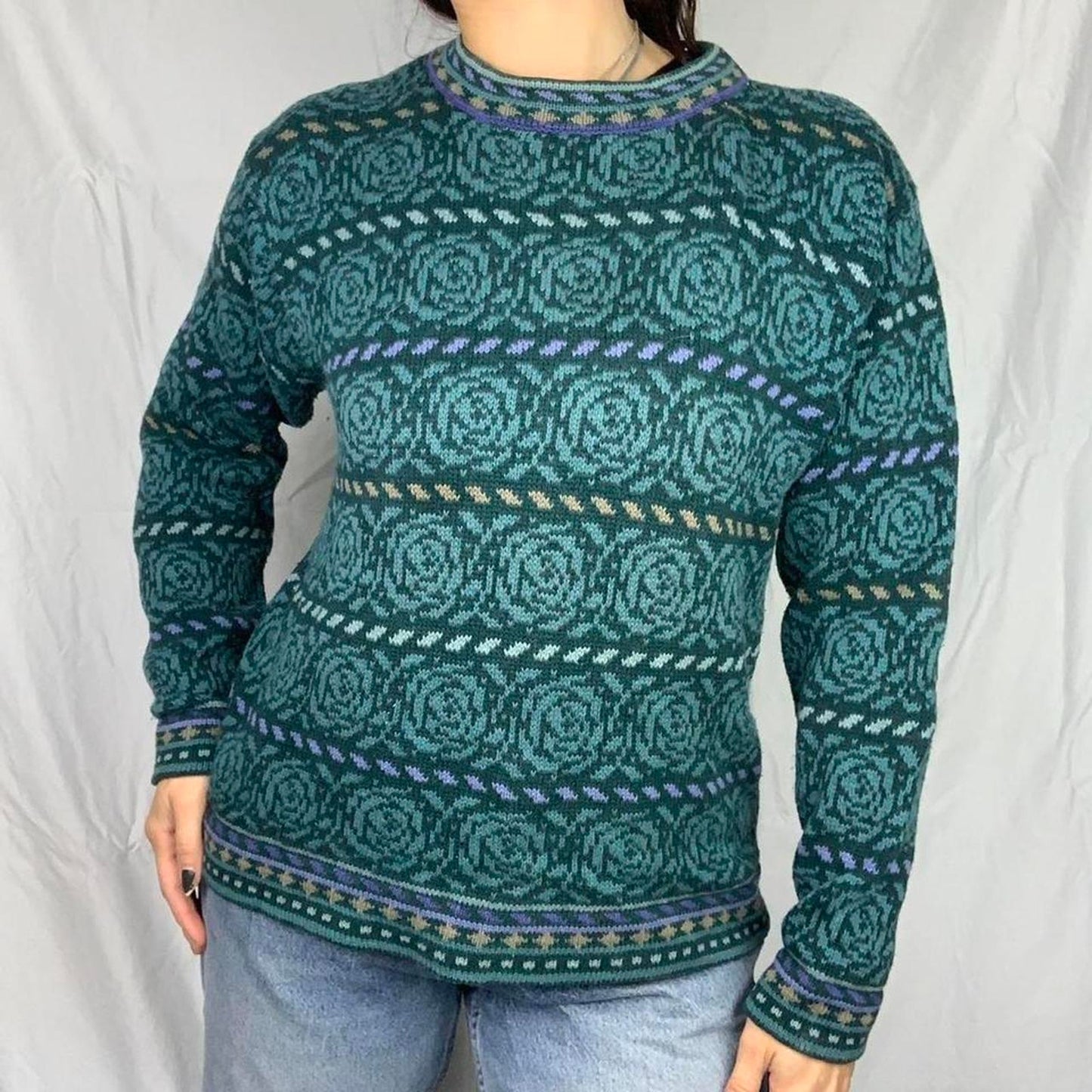 Rose Patterned Sweater
