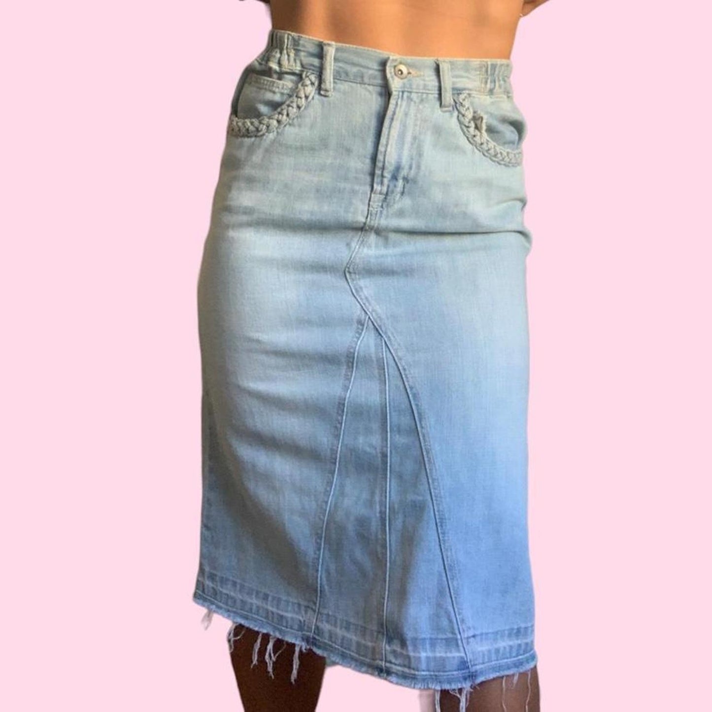 Midi denim skirt