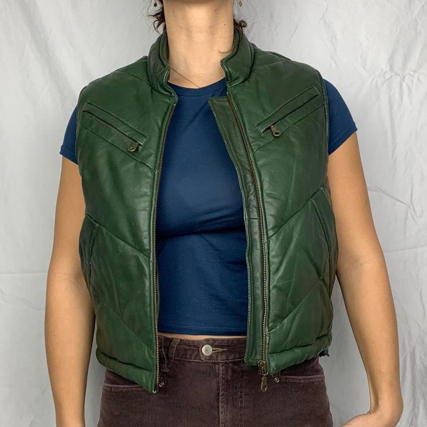 Leather Puffer Vest
