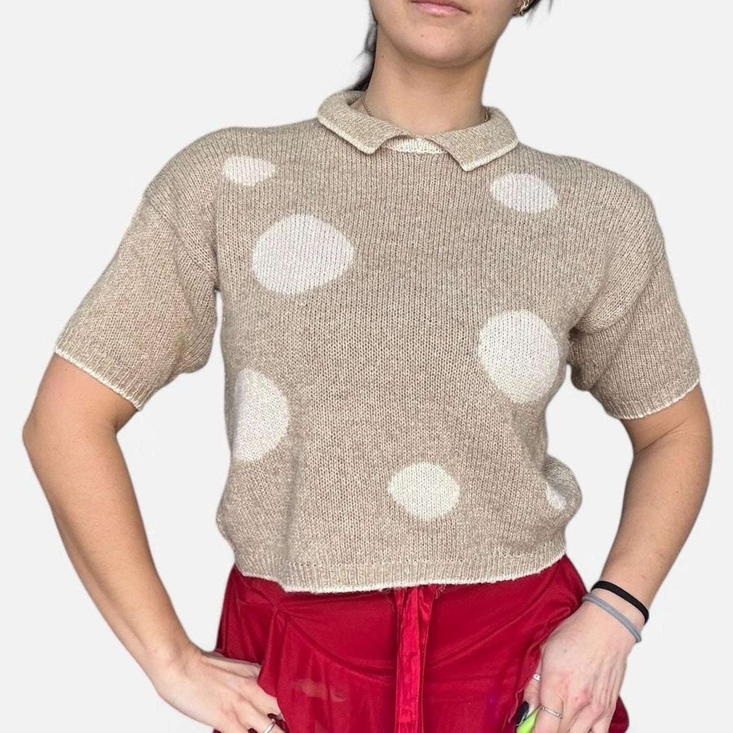 Polka Dot Knit Top