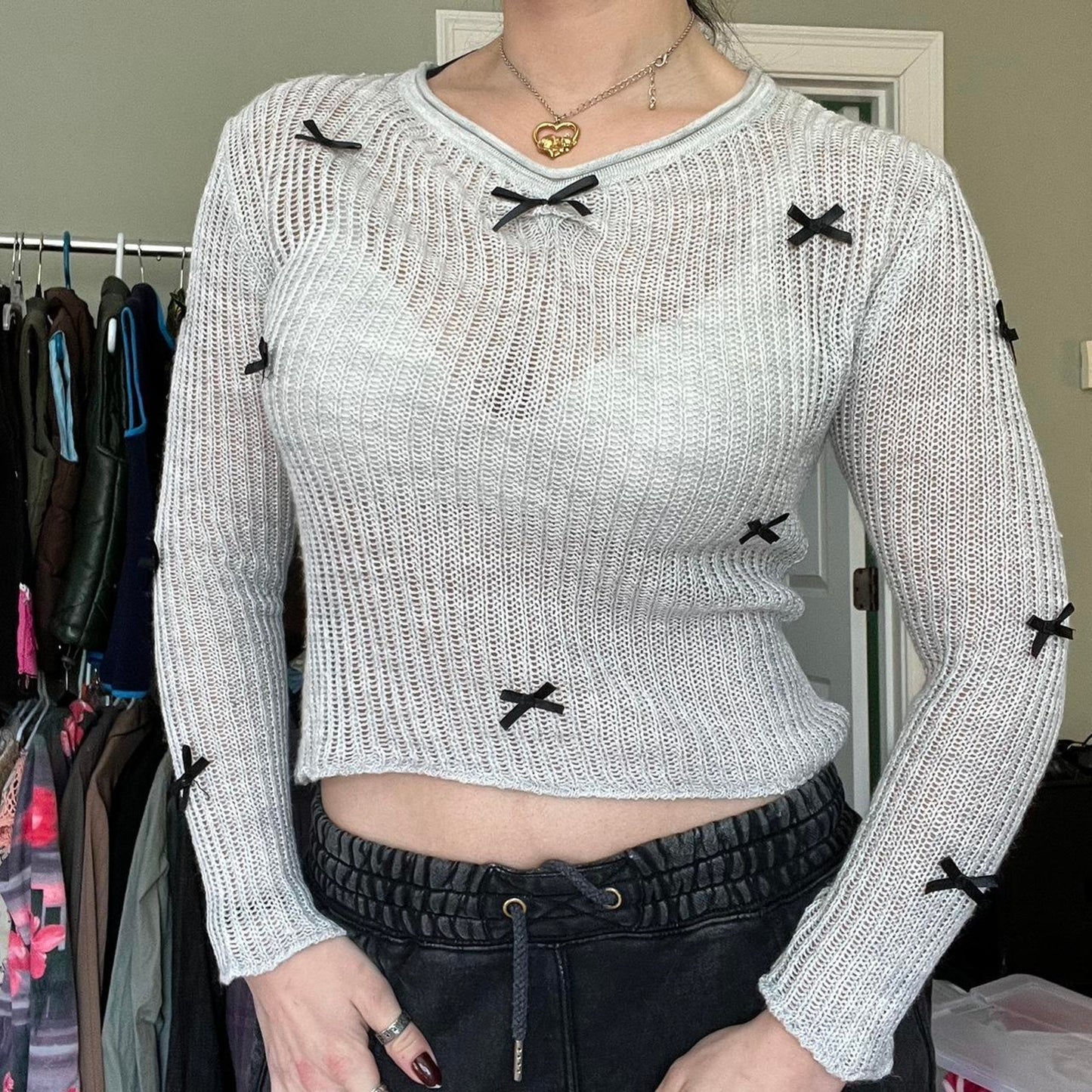 Knitted Bow Sweater