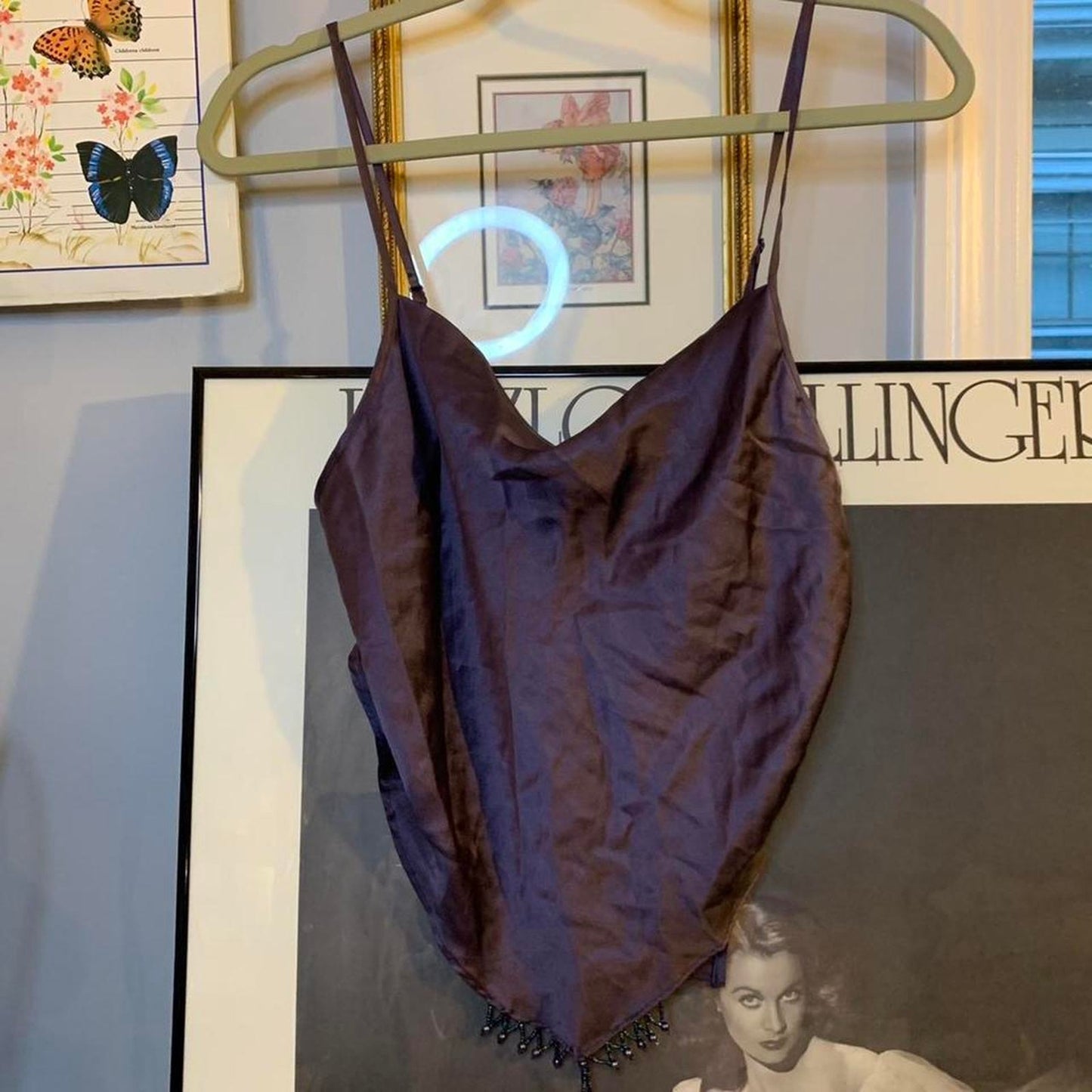 Silky Purple Tie Top