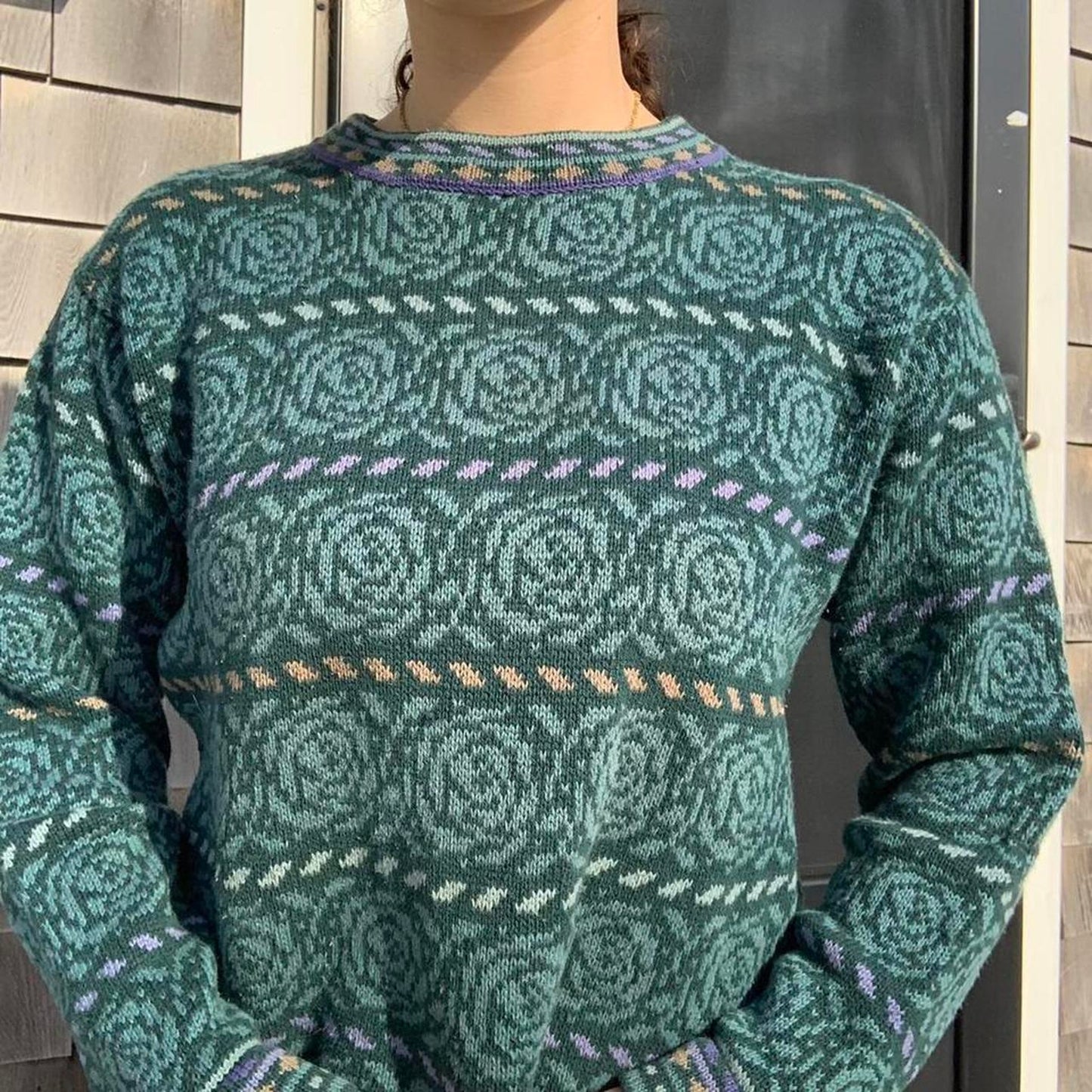 Rose Patterned Sweater