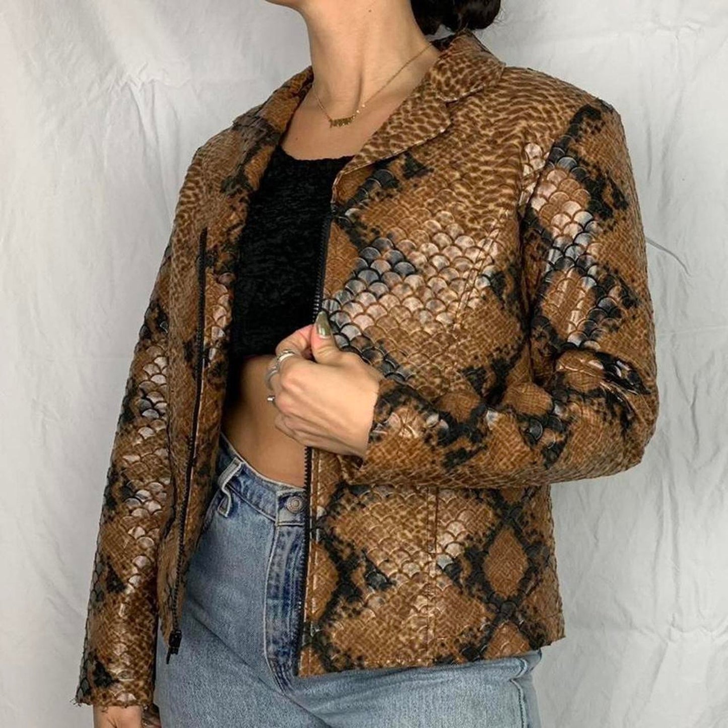 Snakeskin Print Blazer