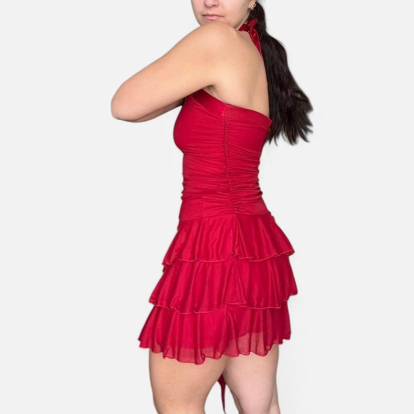 Red Ruffle Mini Dress