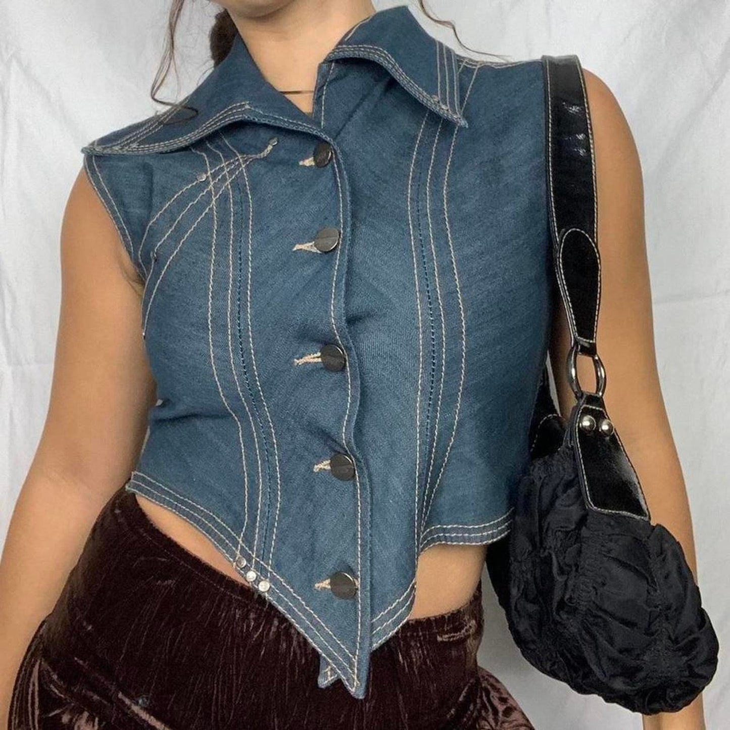 Denim Vest Top