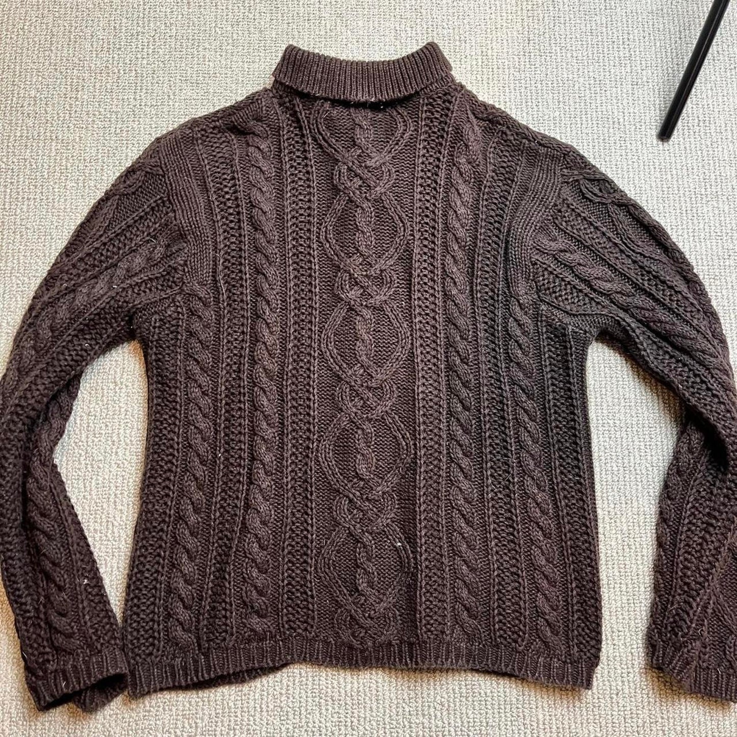 Brown Cable Knit Cardigan