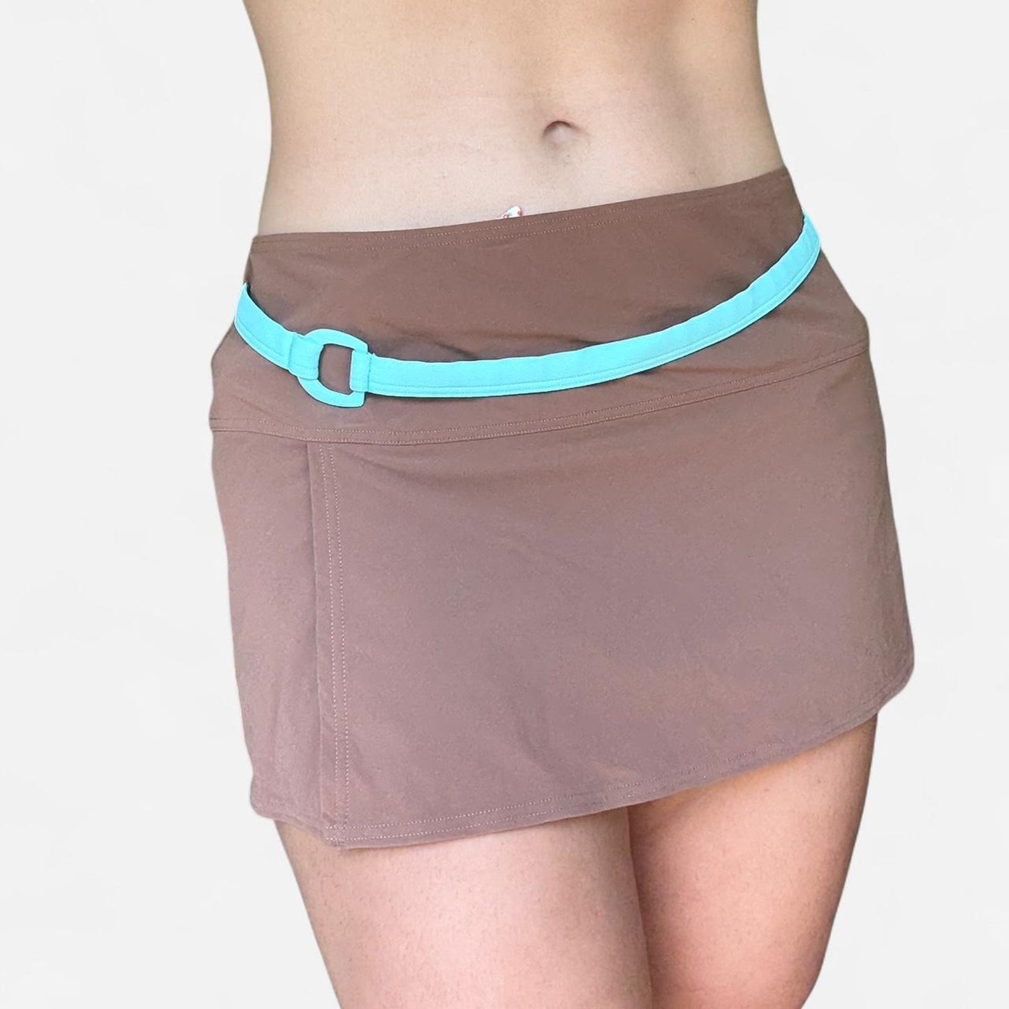 Brown Mini Swim Skirt
