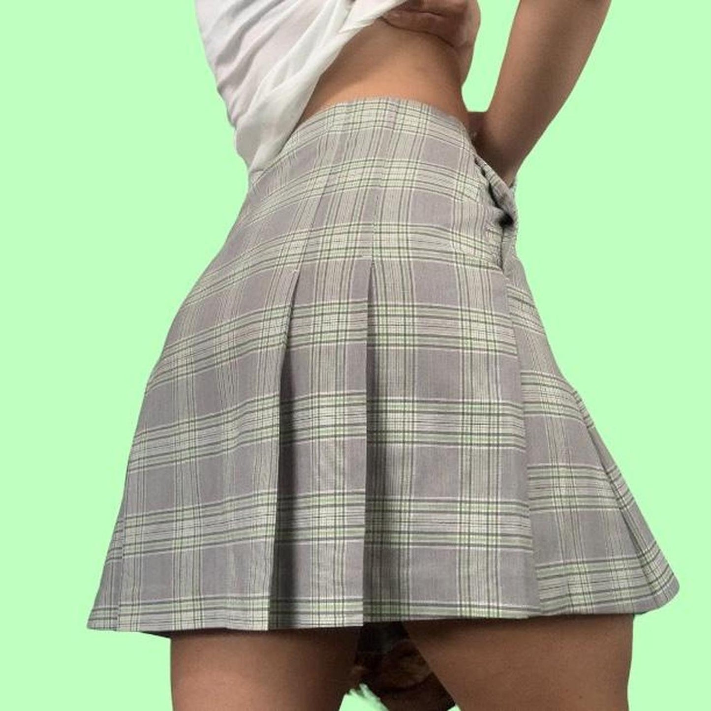 Plaid Pleated Skirt