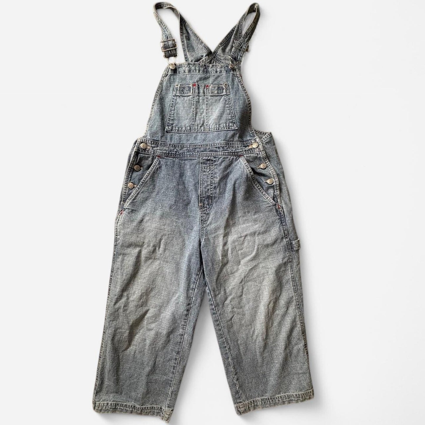Denim Cropped Overalls