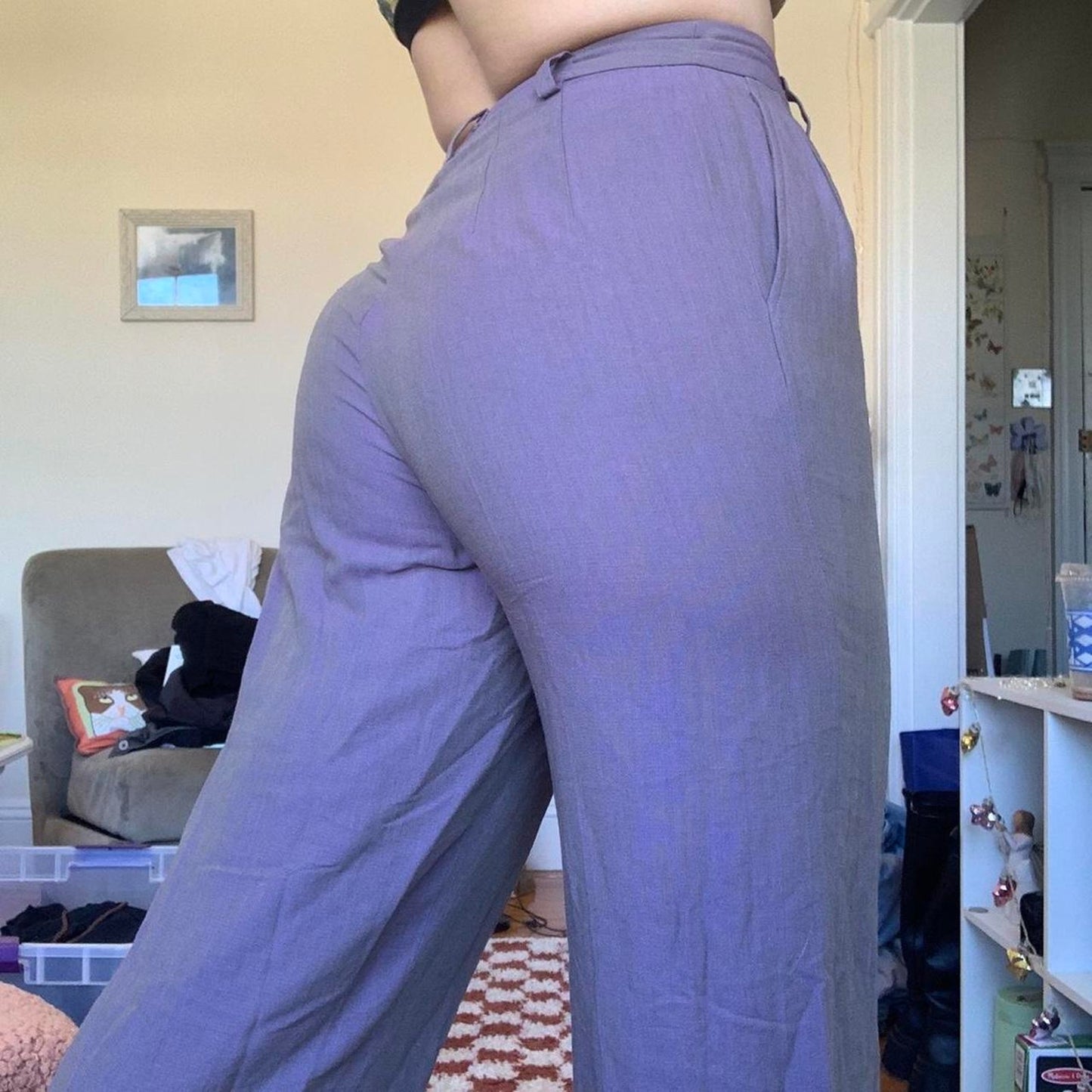 Pleated Purple Trousers