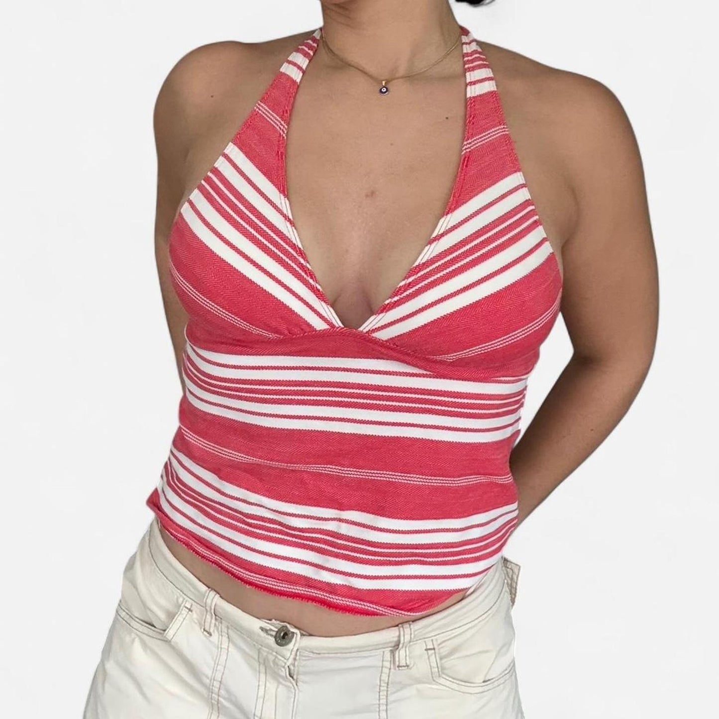 Striped halter top