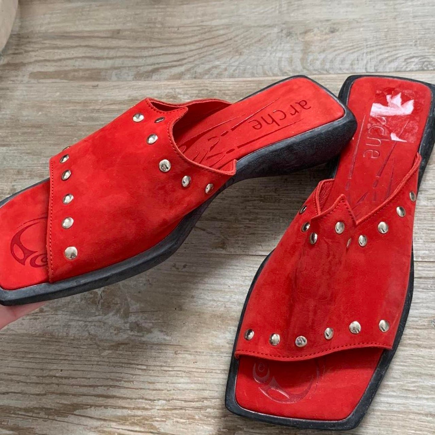 Red Leather Sandals