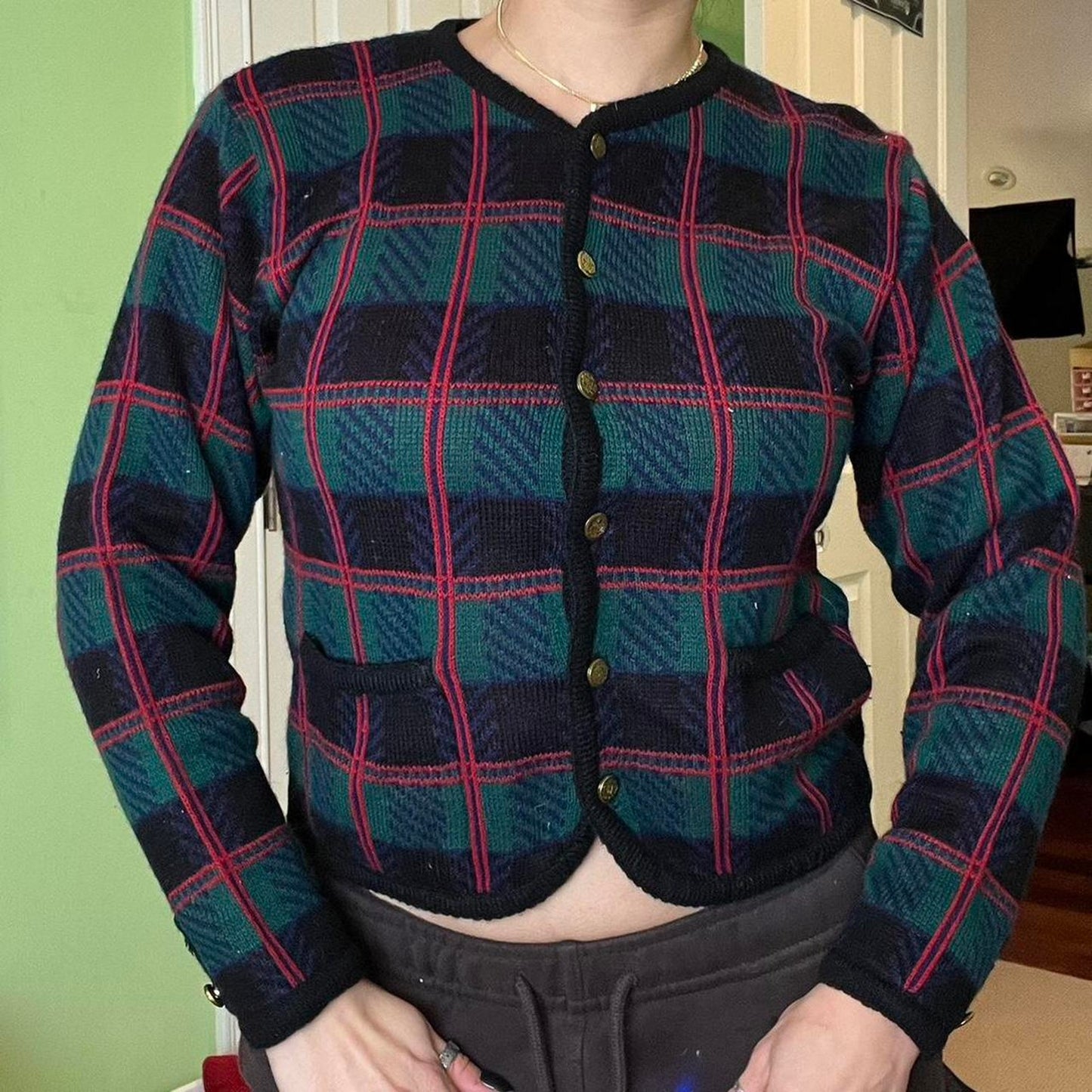 Plaid Cardigan