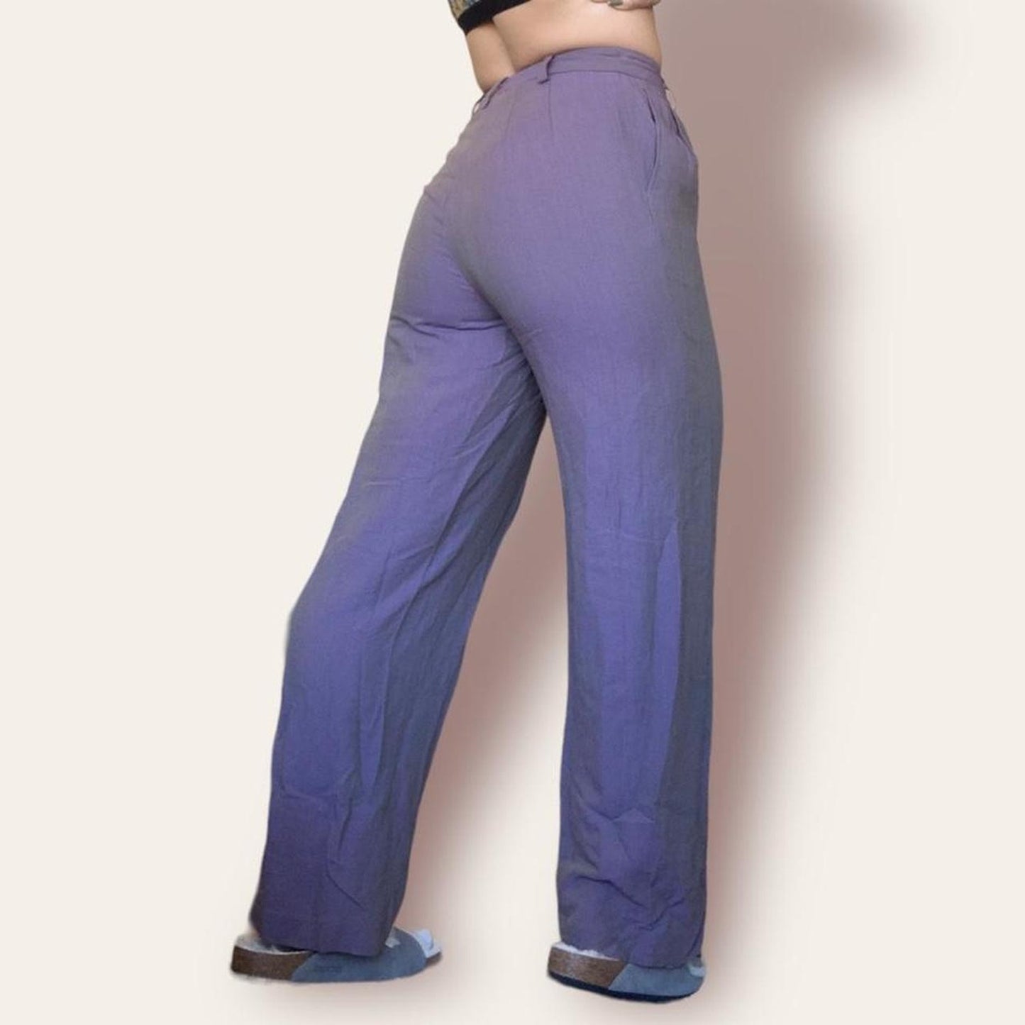 Pleated Purple Trousers
