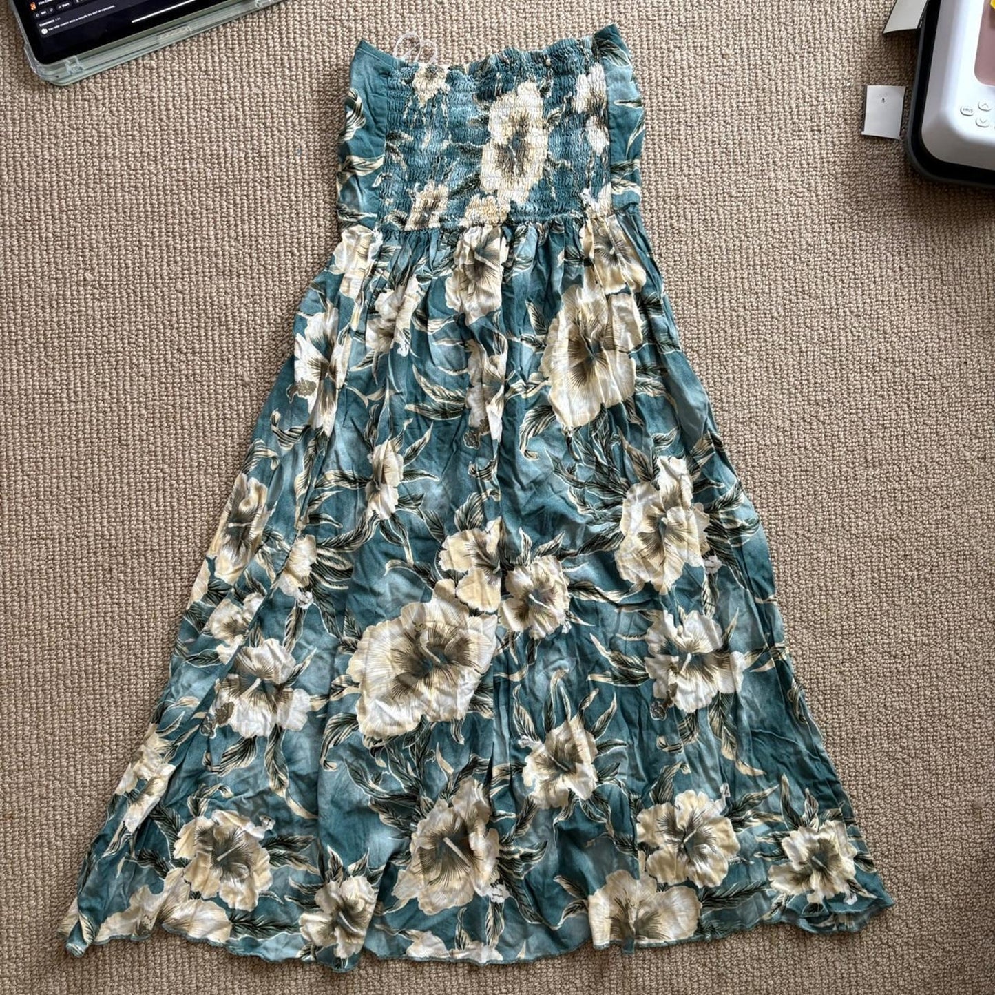 Tropical Print Halter Dress