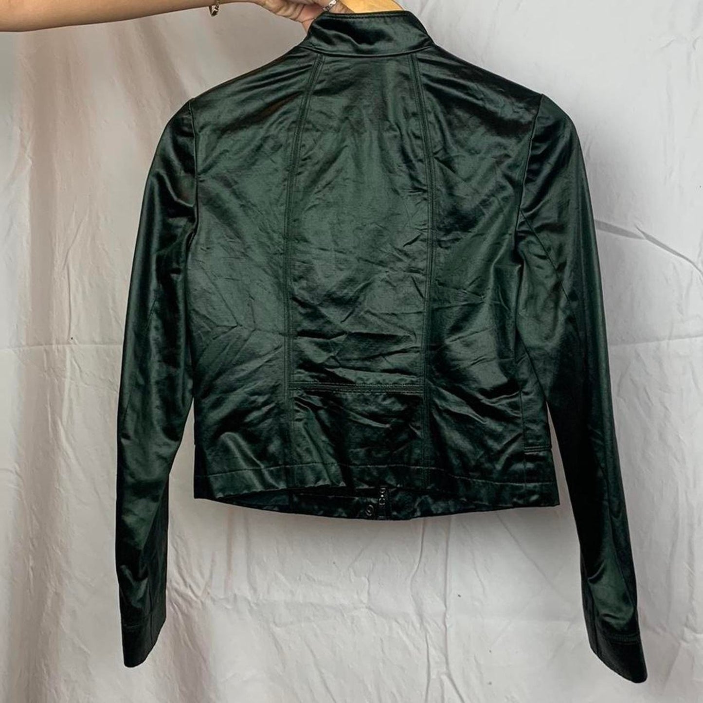 Silky Green Bomber Jacket