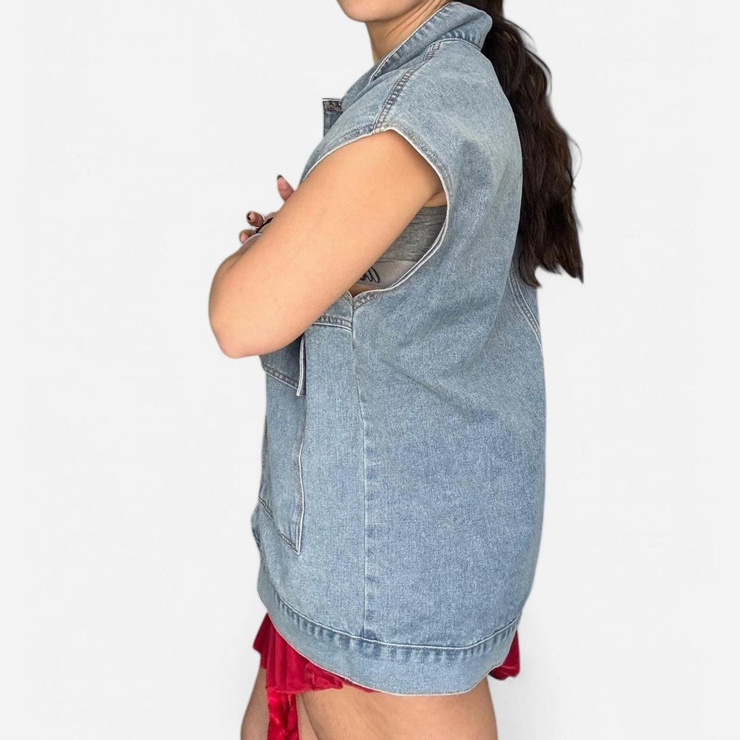 Oversized Denim Vest