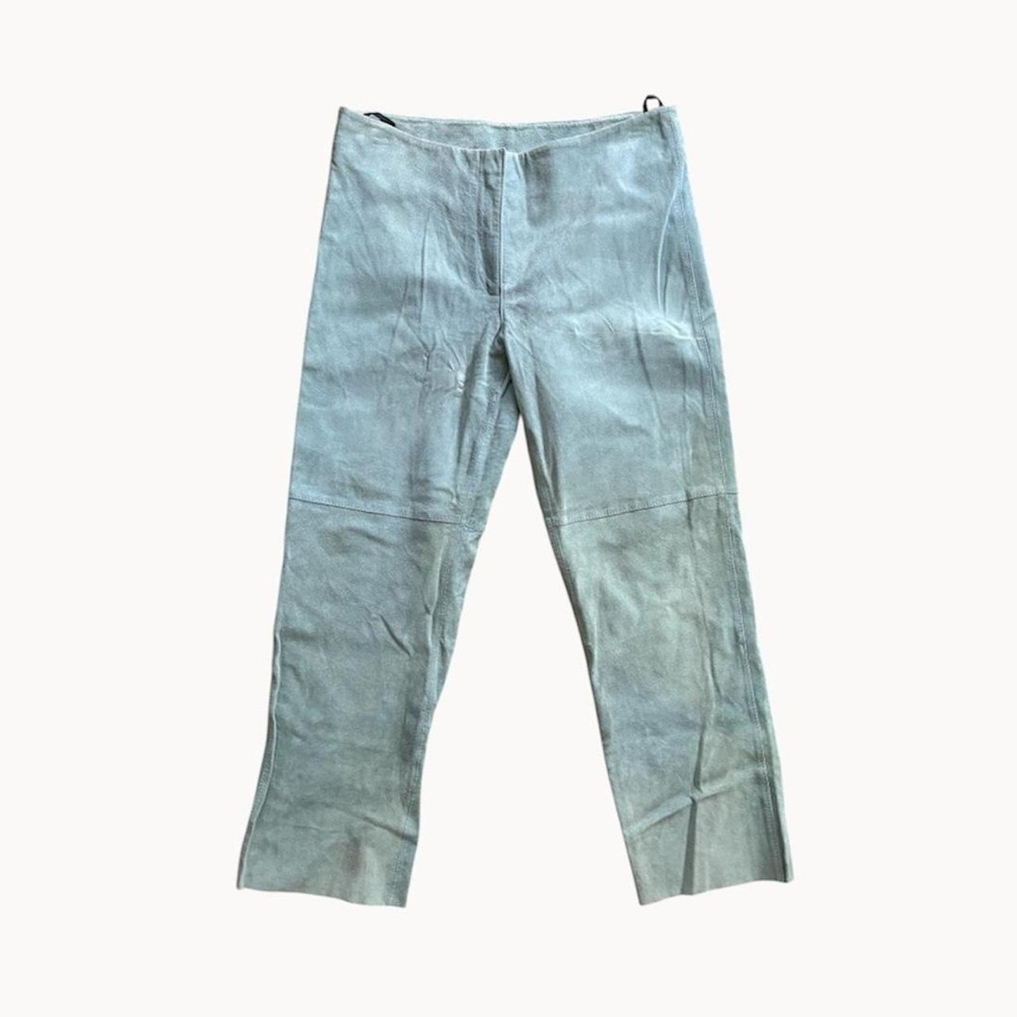 Blue Suede Capri Pants