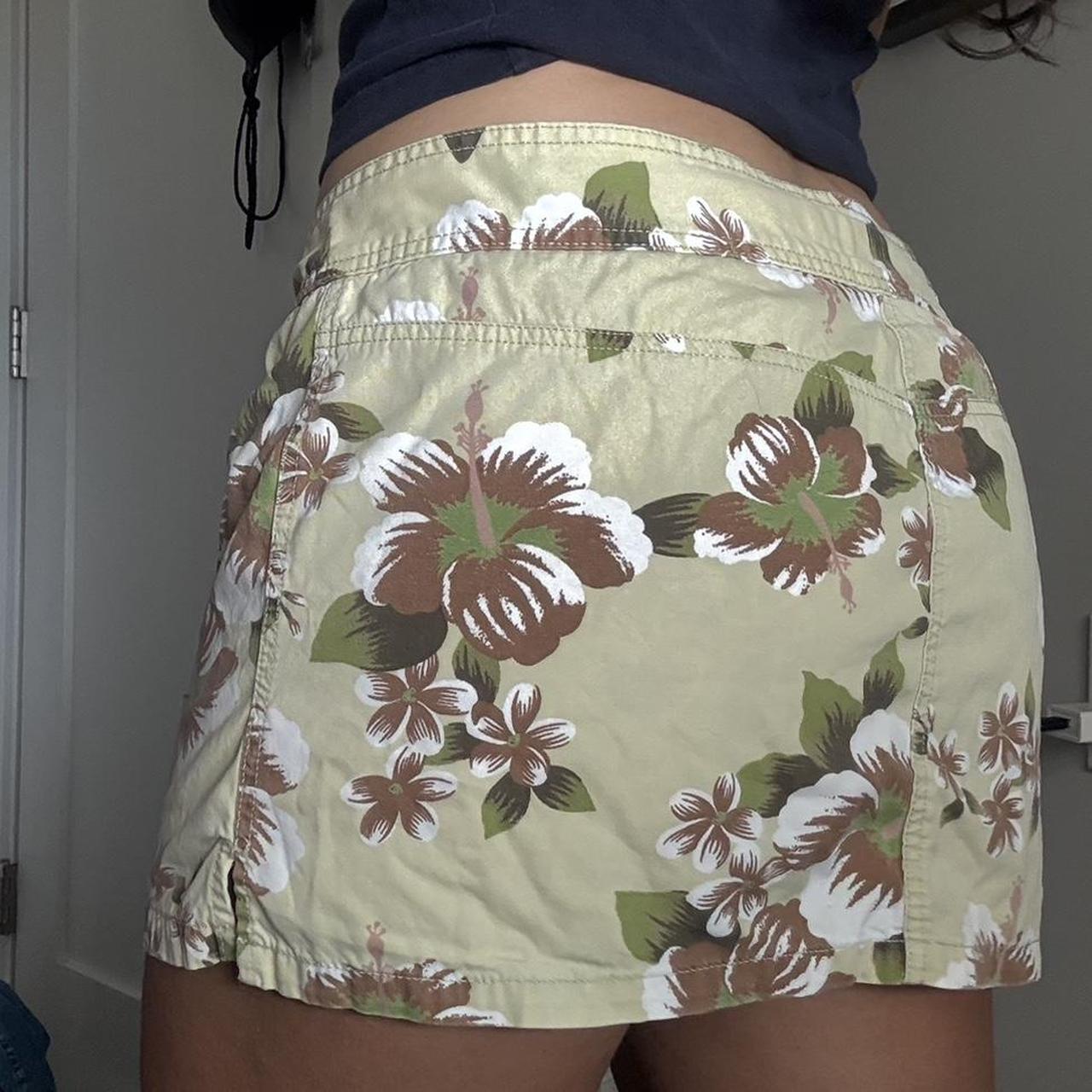 Tropical print mini skort