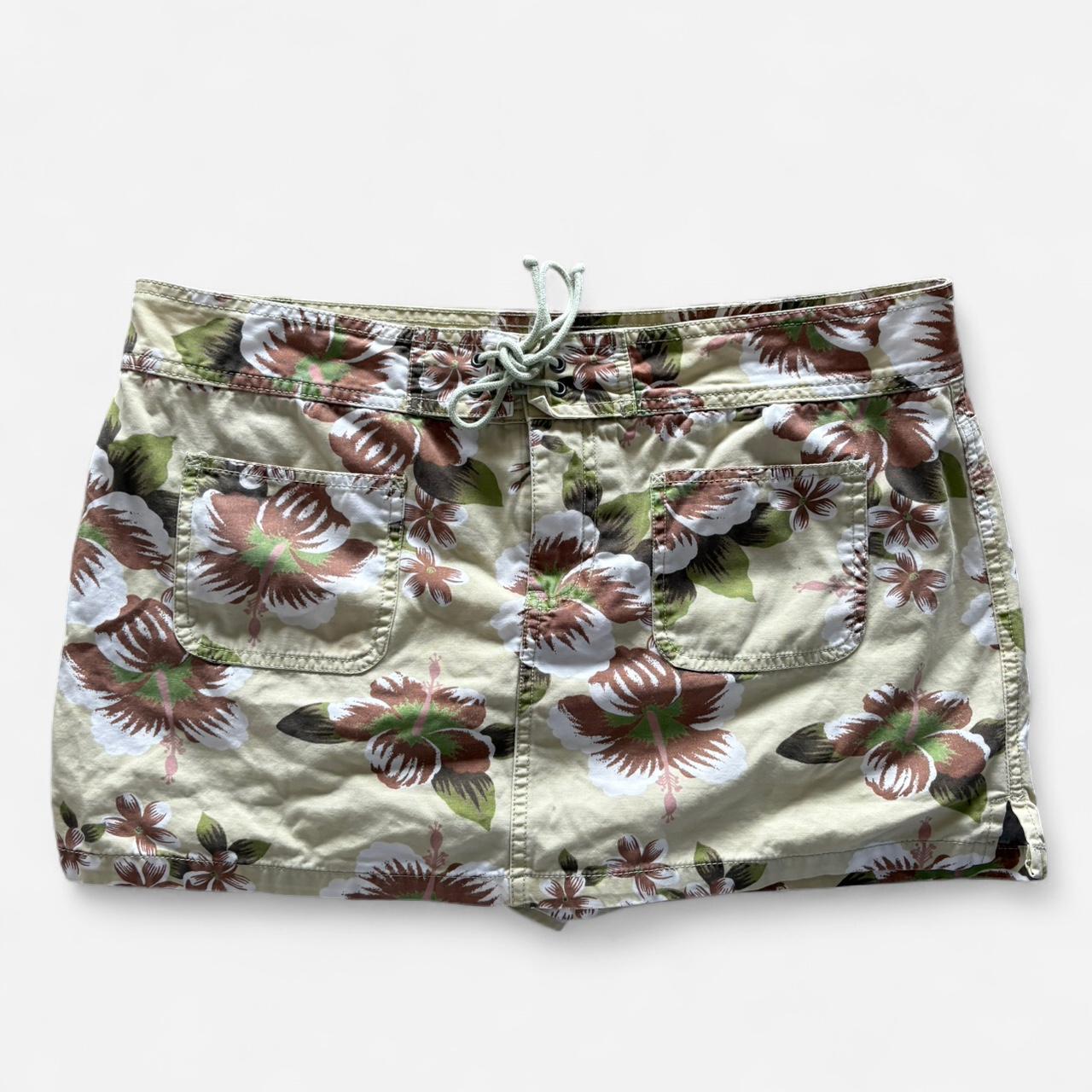 Tropical print mini skort