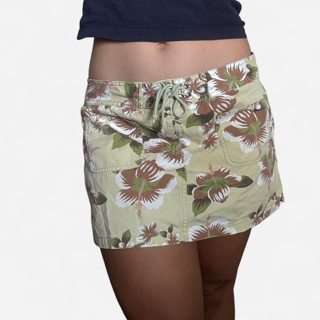 Tropical print mini skort