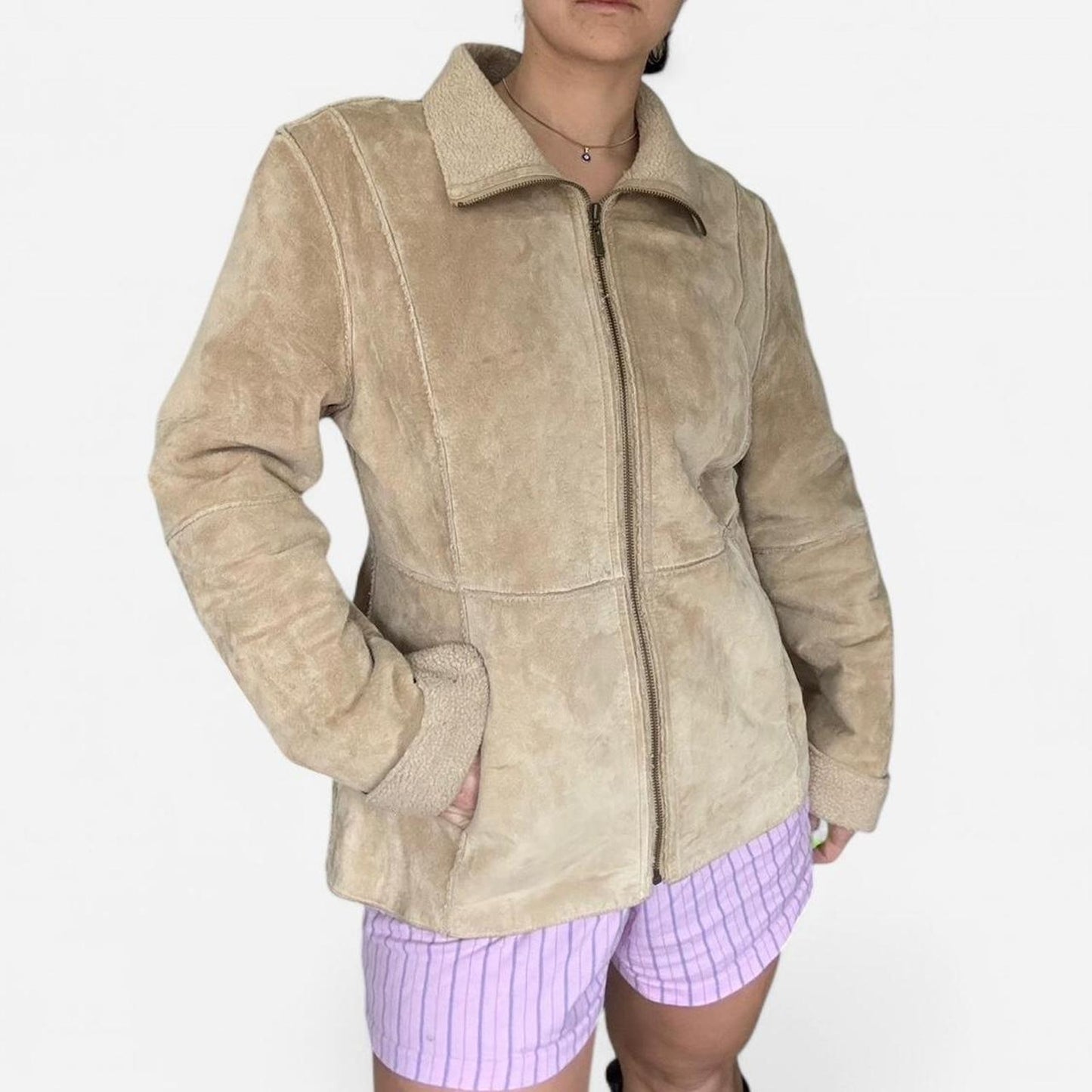Cream Suede Jacket