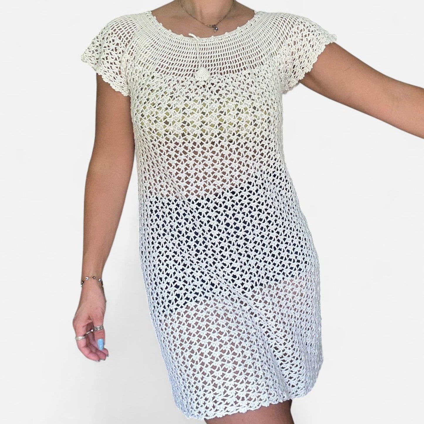 White Crochet Dress