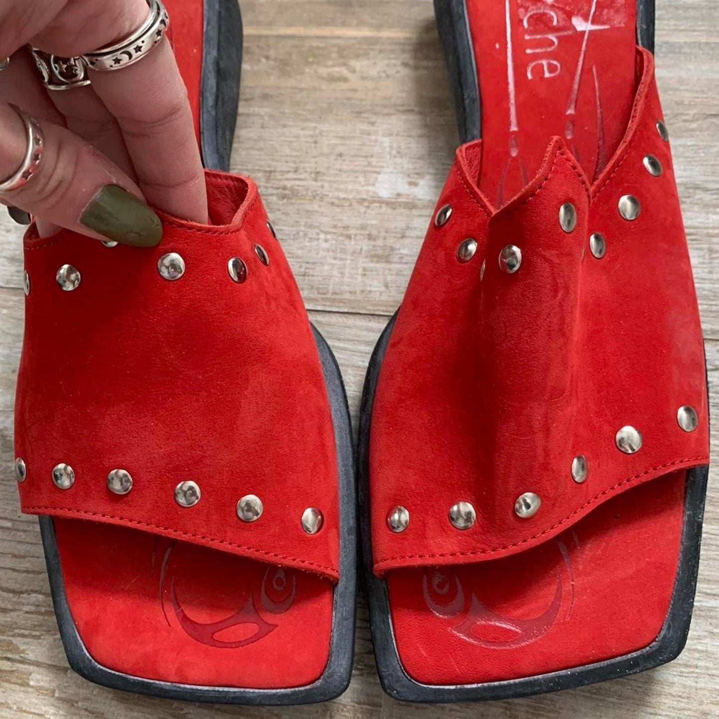 Red Leather Sandals