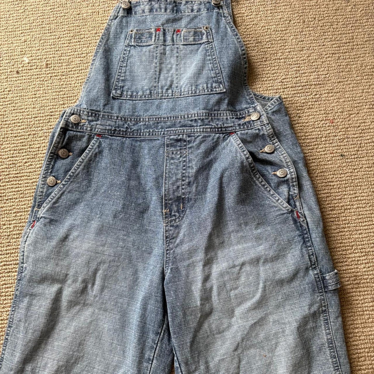Denim Cropped Overalls