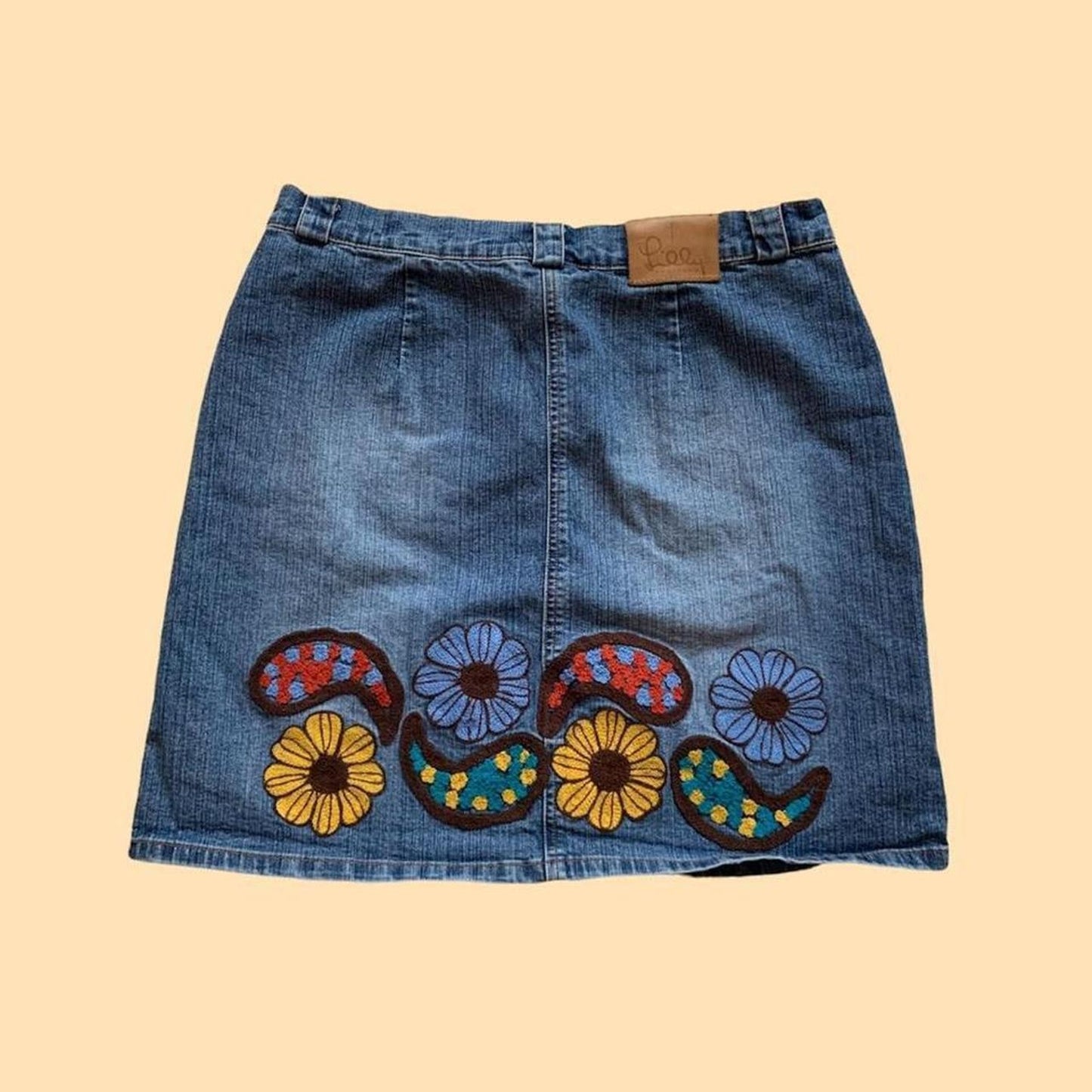 Floral Denim Mini Skirt