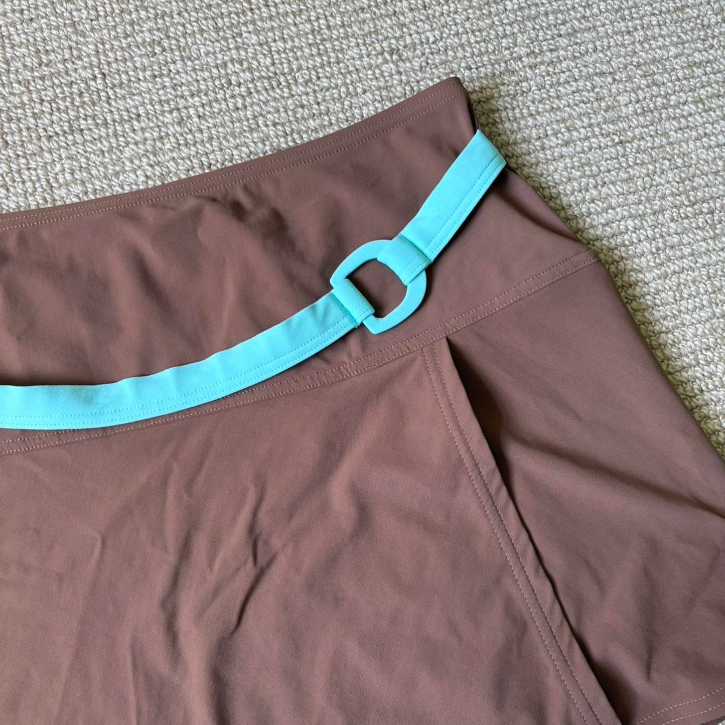 Brown Mini Swim Skirt