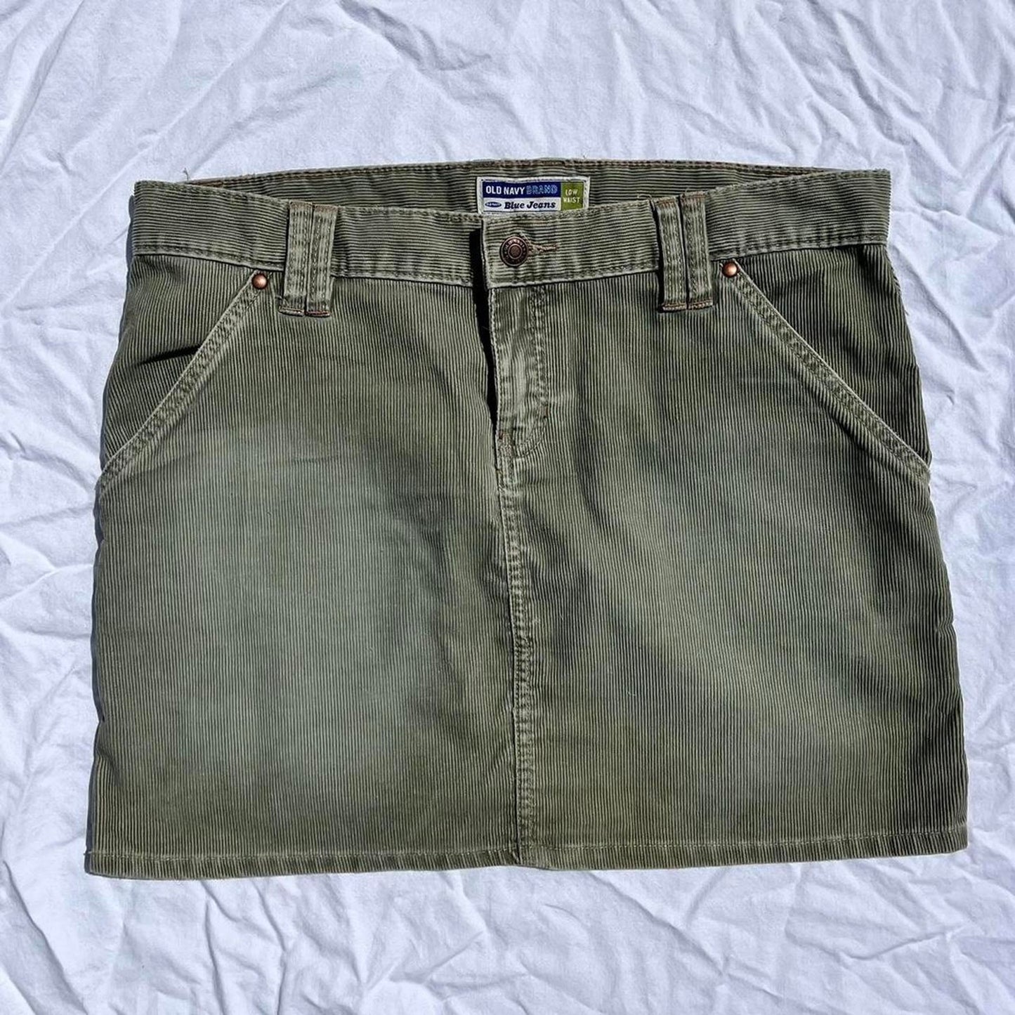 Green Corduroy Mini Skirt
