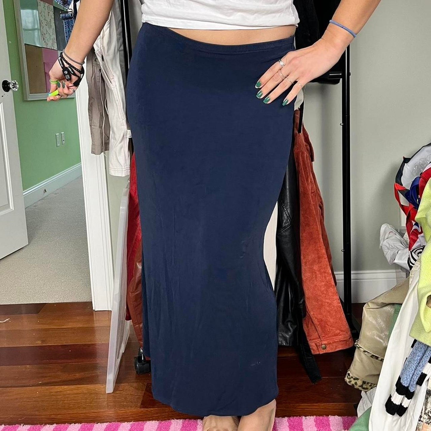 Navy Blue Maxi Skirt