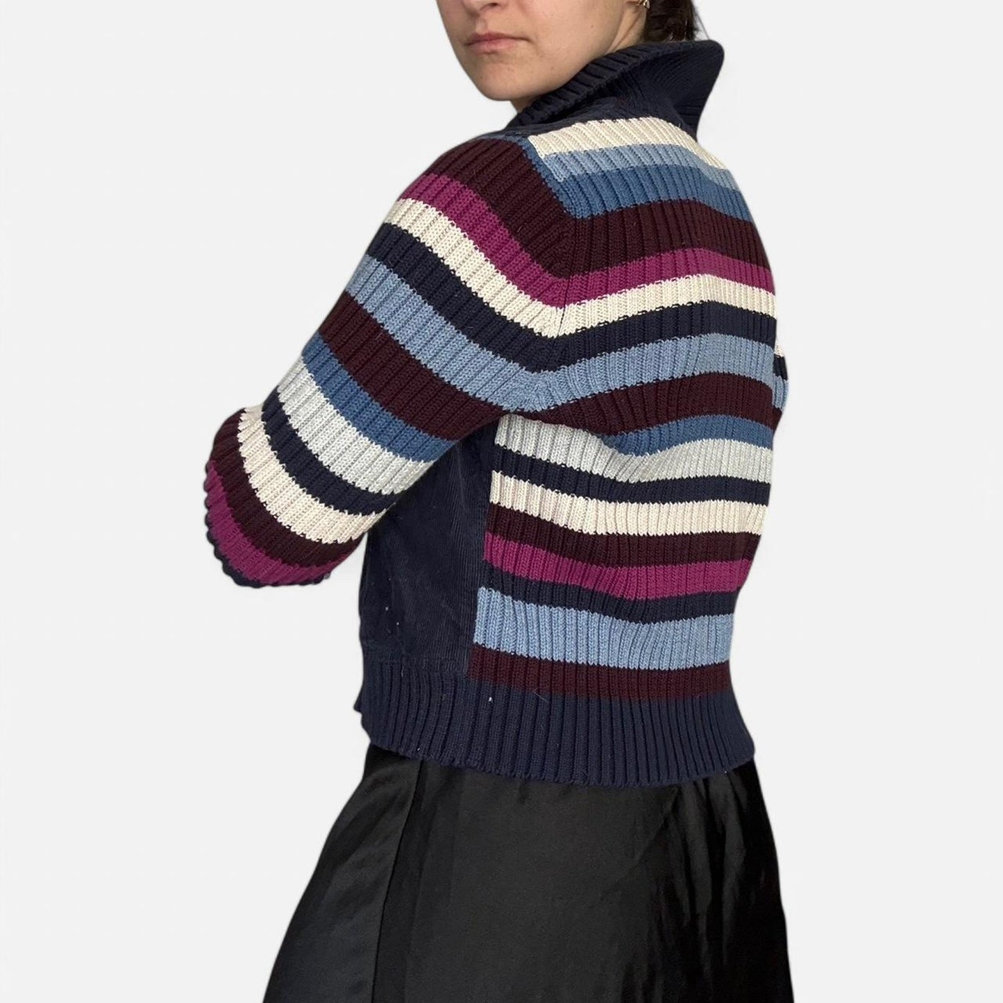 Striped Knit/ Corduroy Jacket