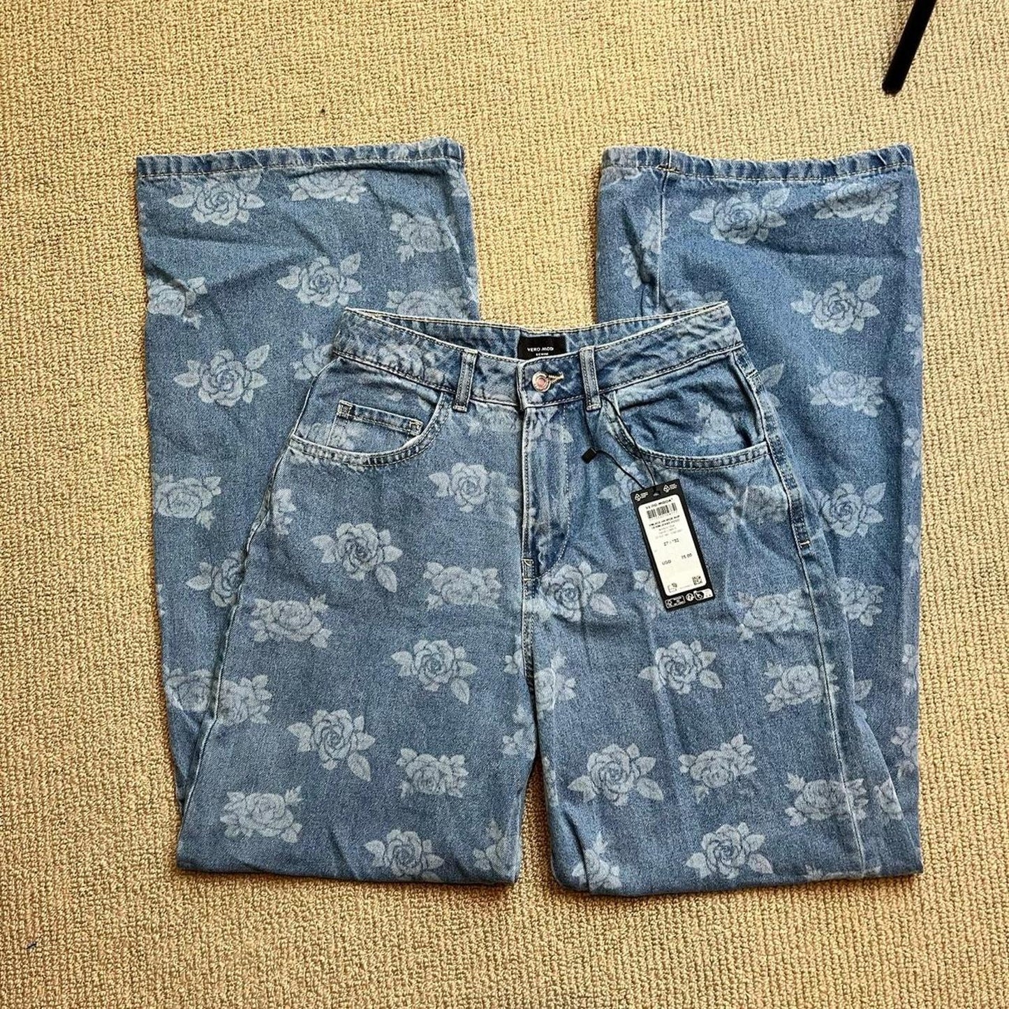 Rose Print Jeans