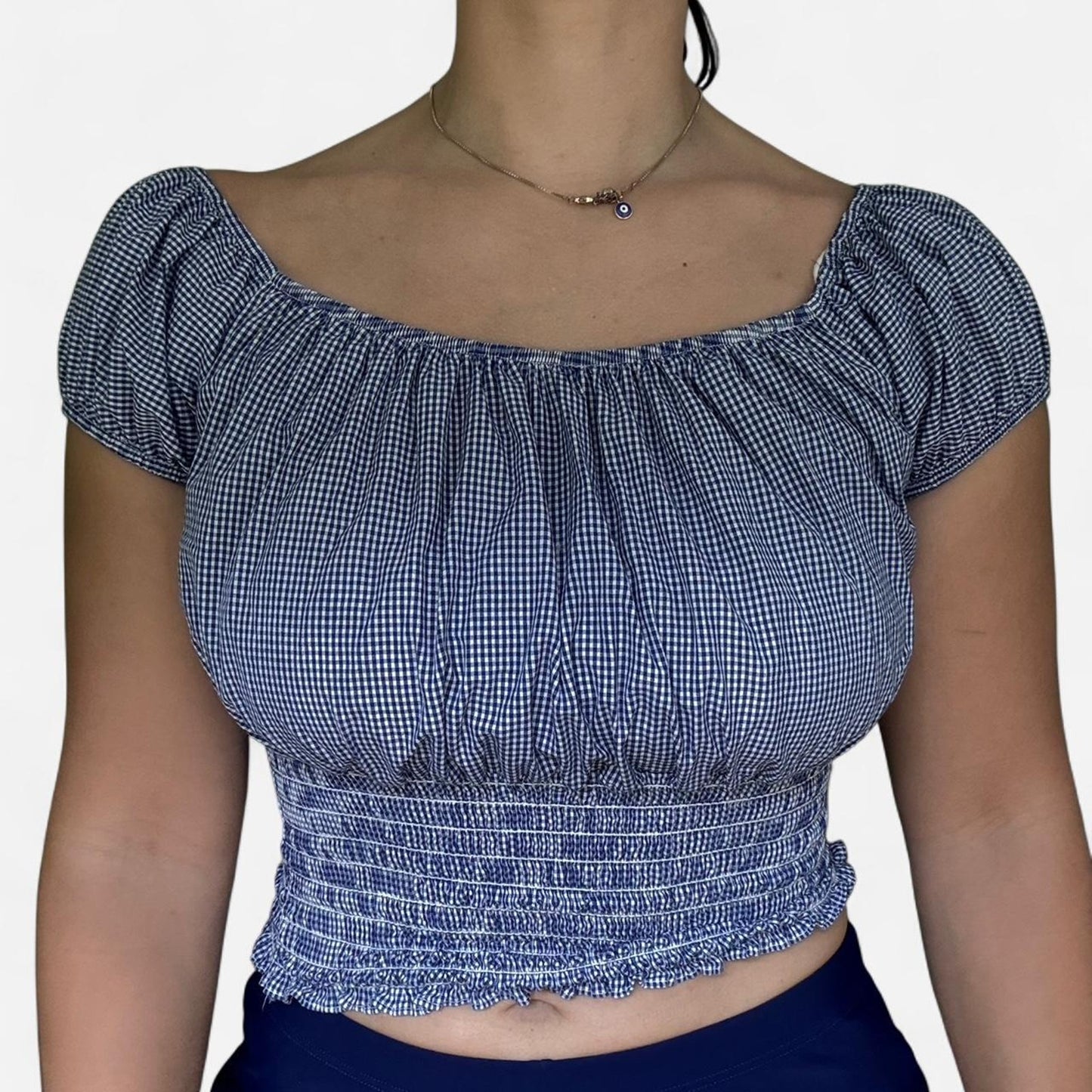 Blue Gingham Top
