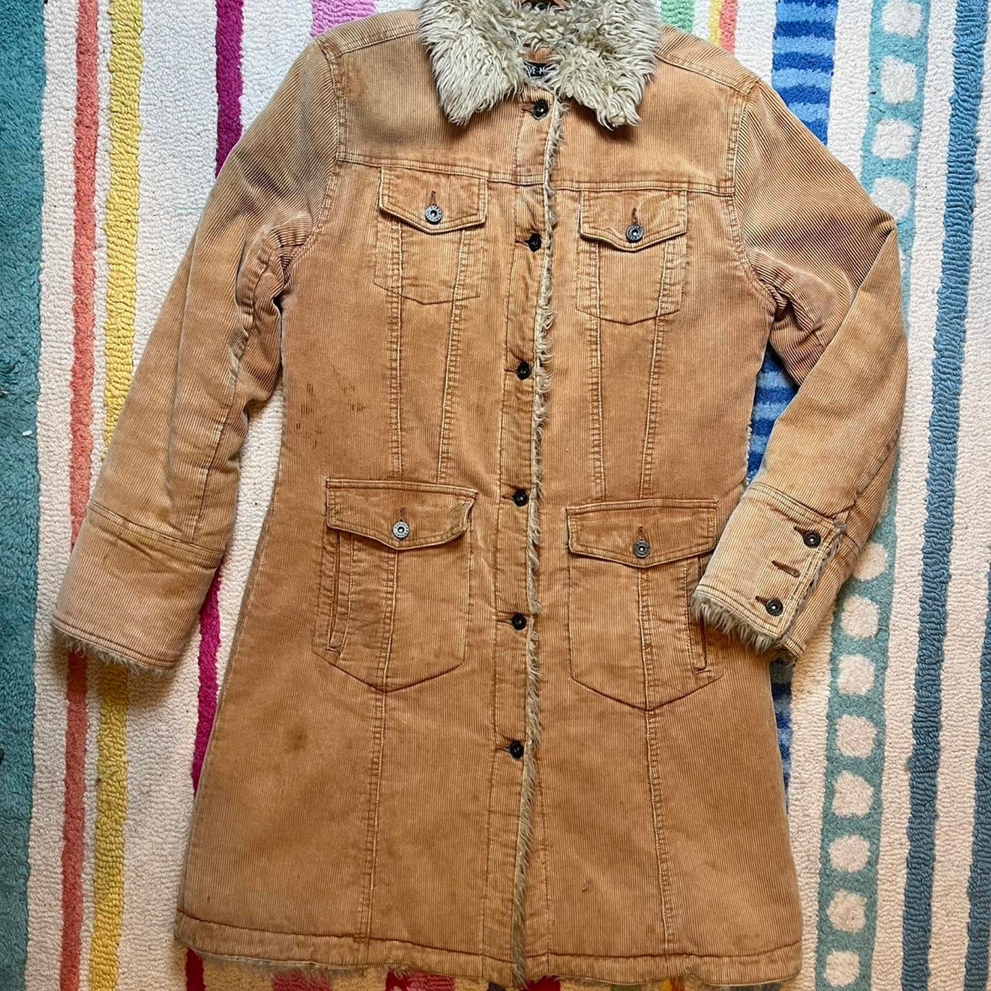 Sherpa & Corduroy Long Coat