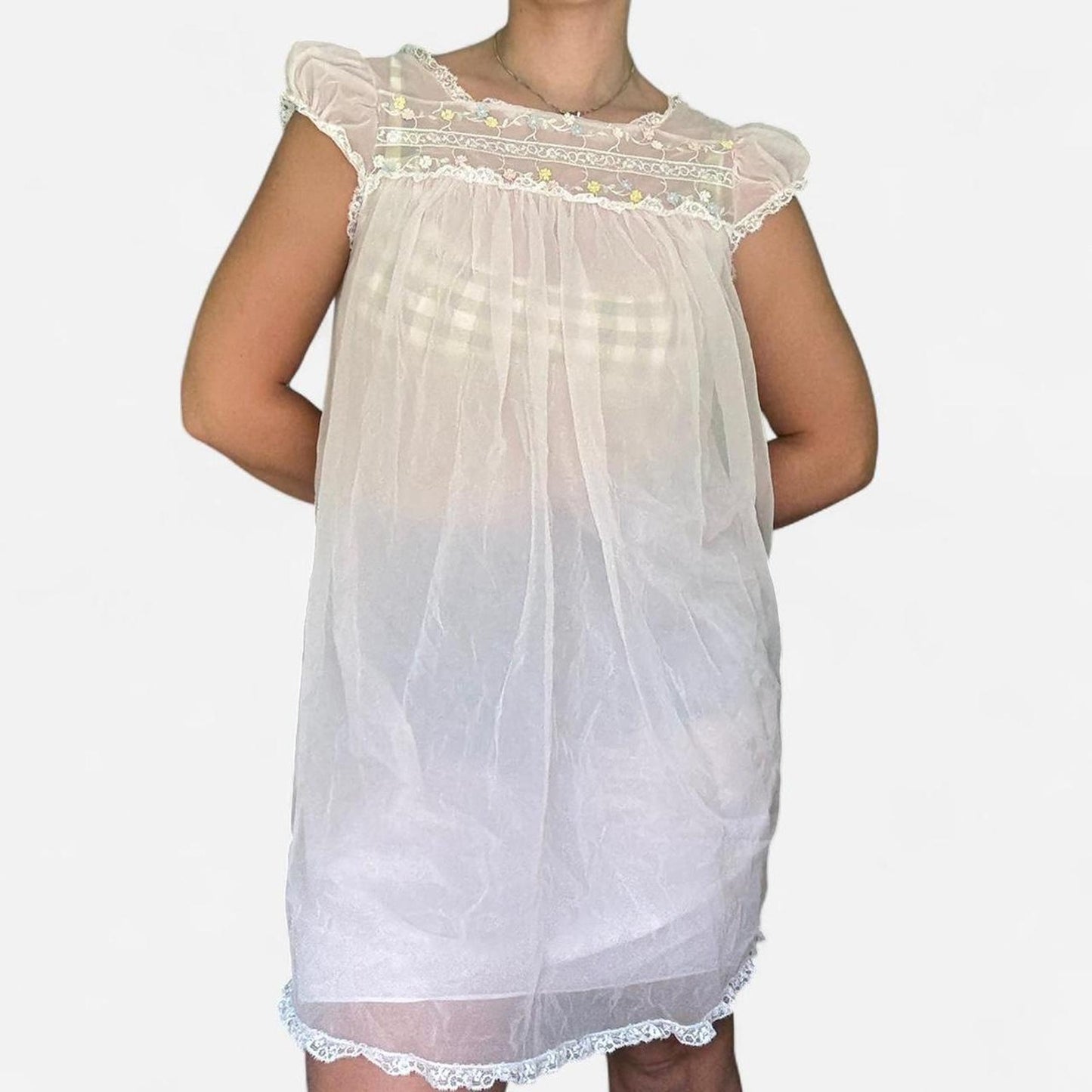 Pink and yellow babydoll dress