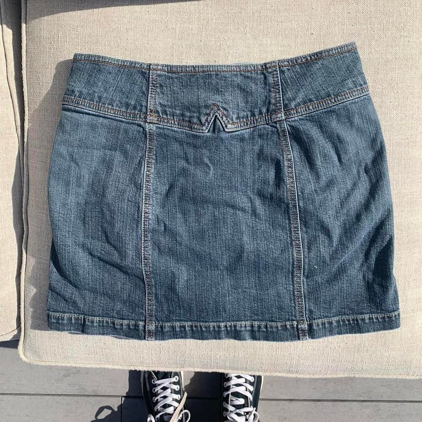 Denim Button Up Mini Skirt