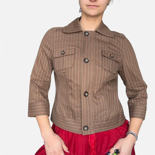 Striped  Button Up Jacket