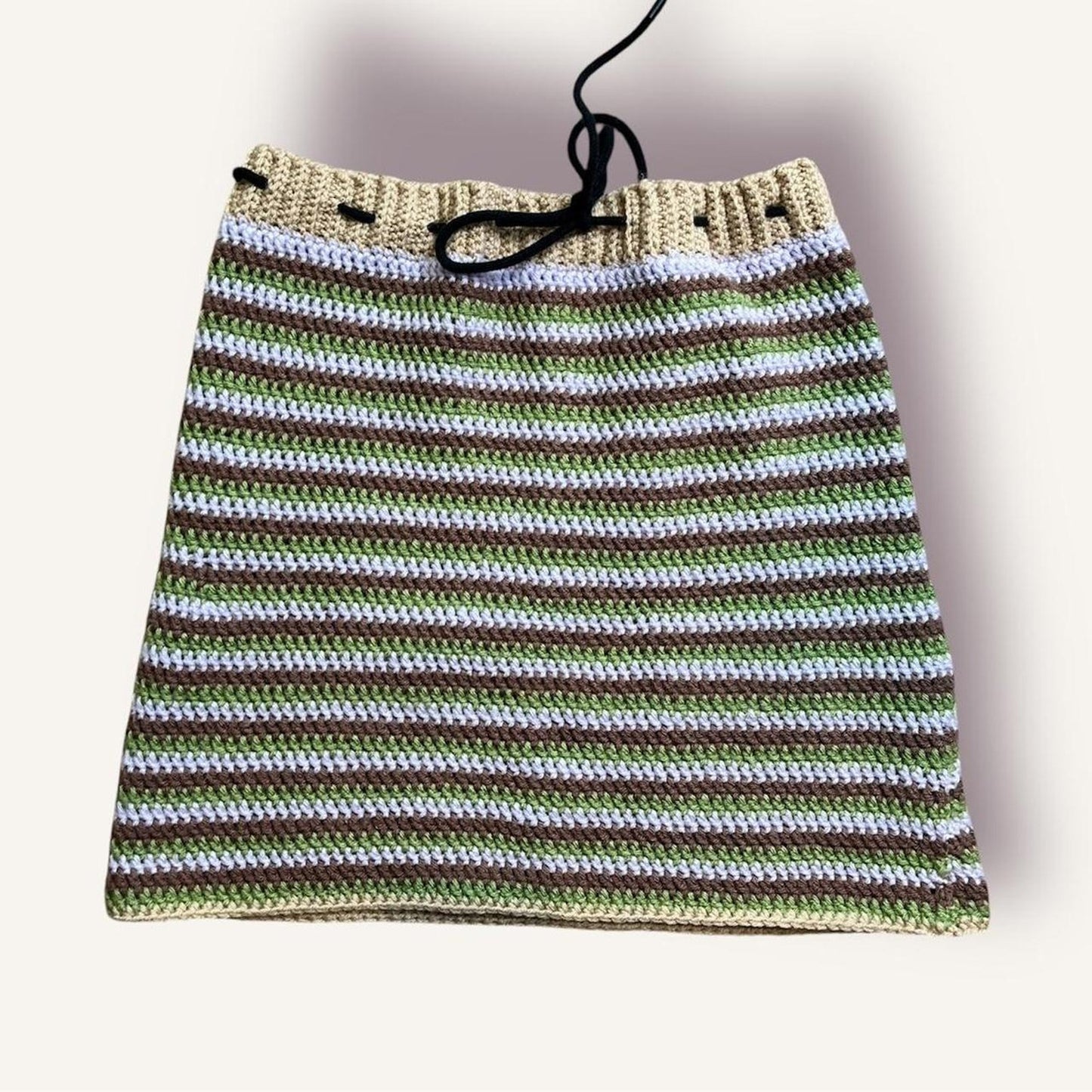 Striped Crochet Mini Skirt