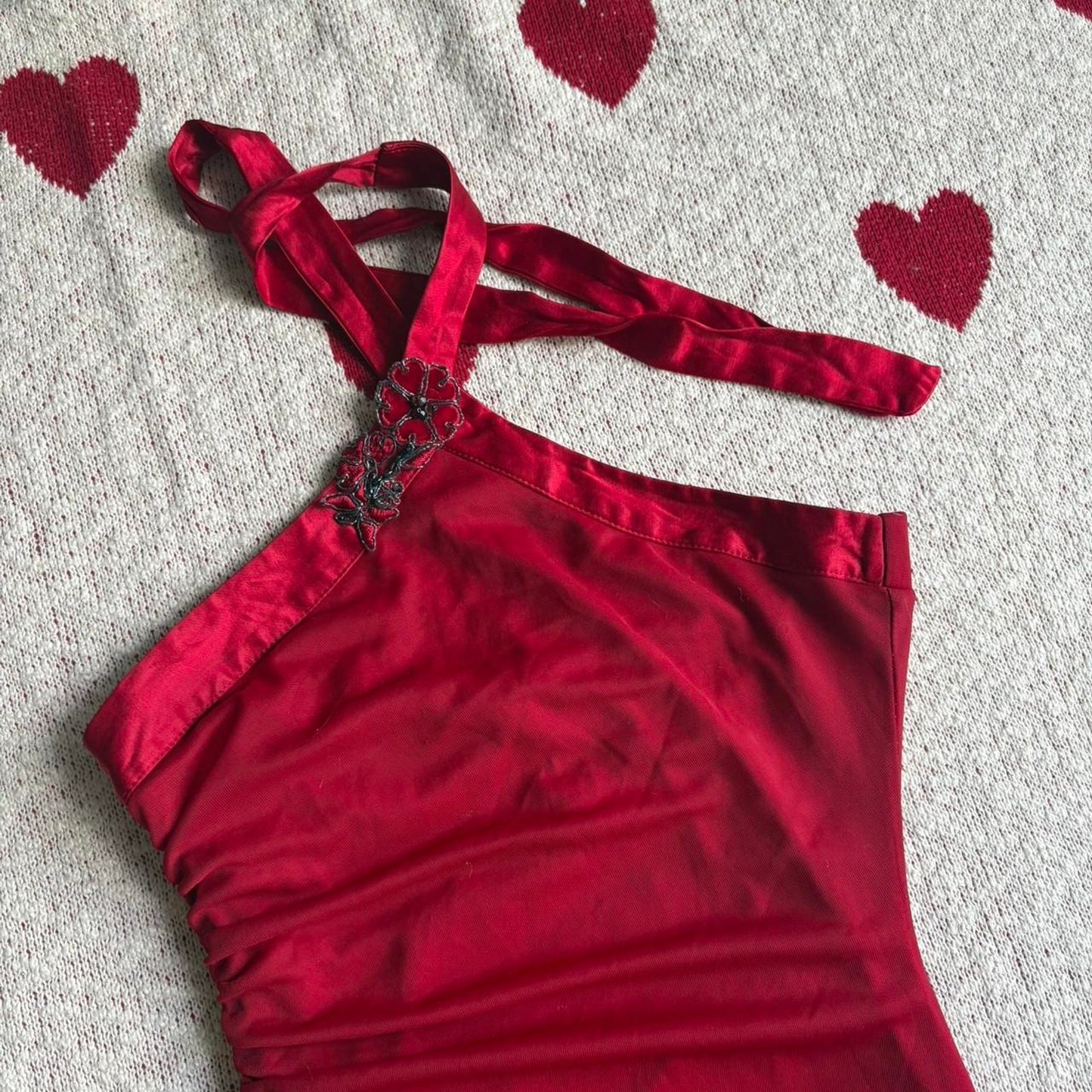 Red Ruffle Mini Dress