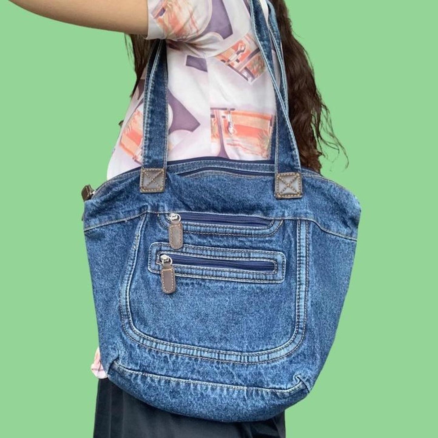 Denim Cargo Tote