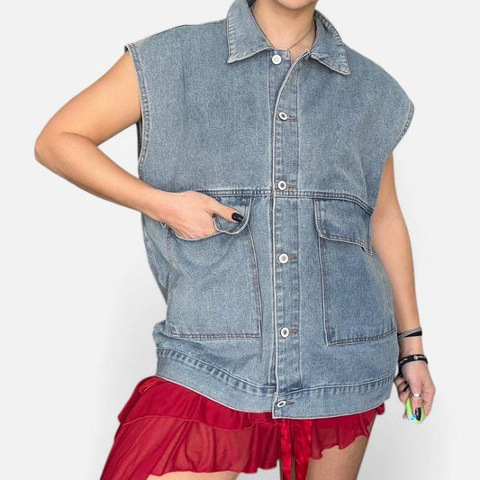 Oversized Denim Vest