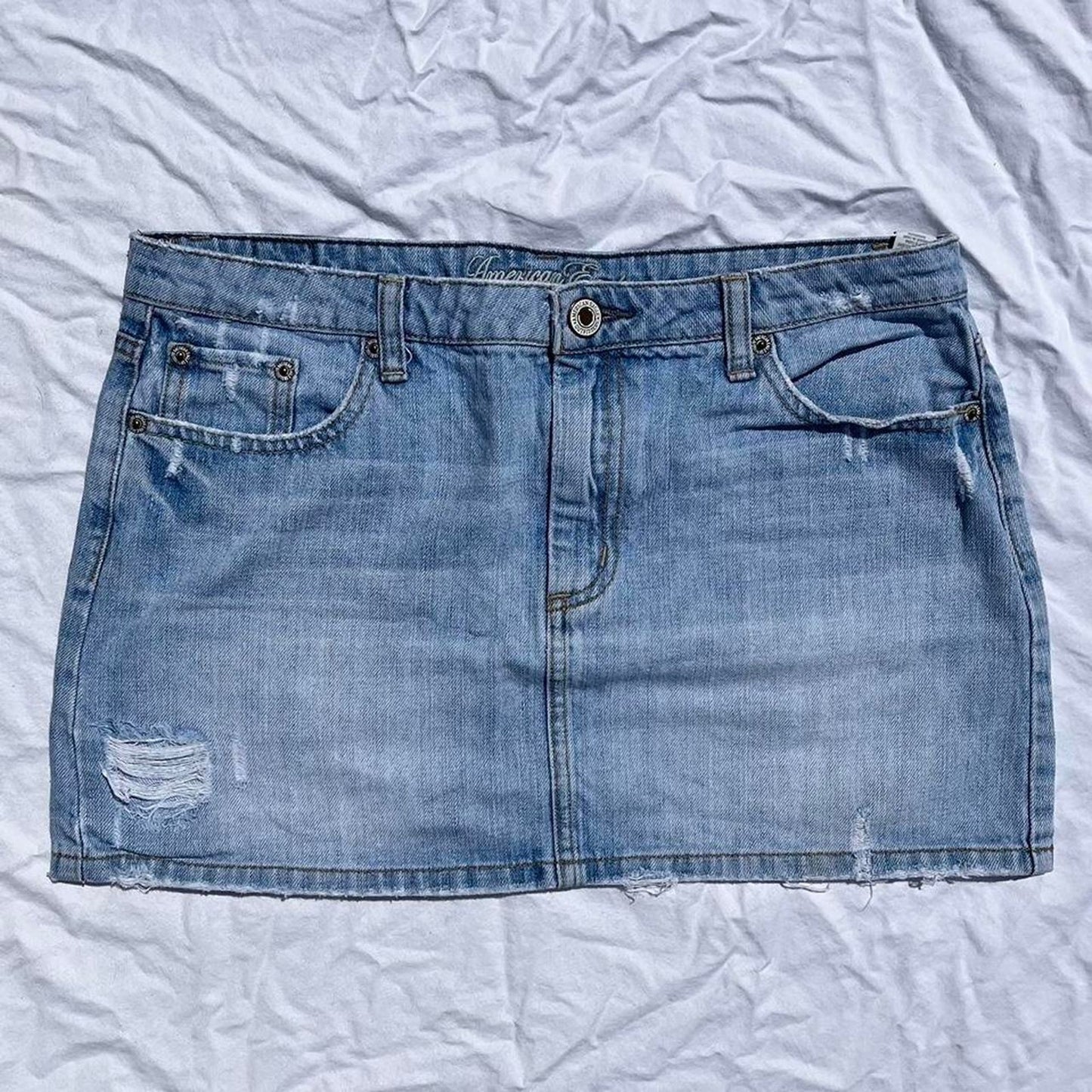 Denim micro mini skirt