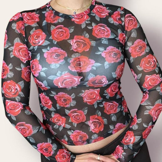 Rose Mesh Top