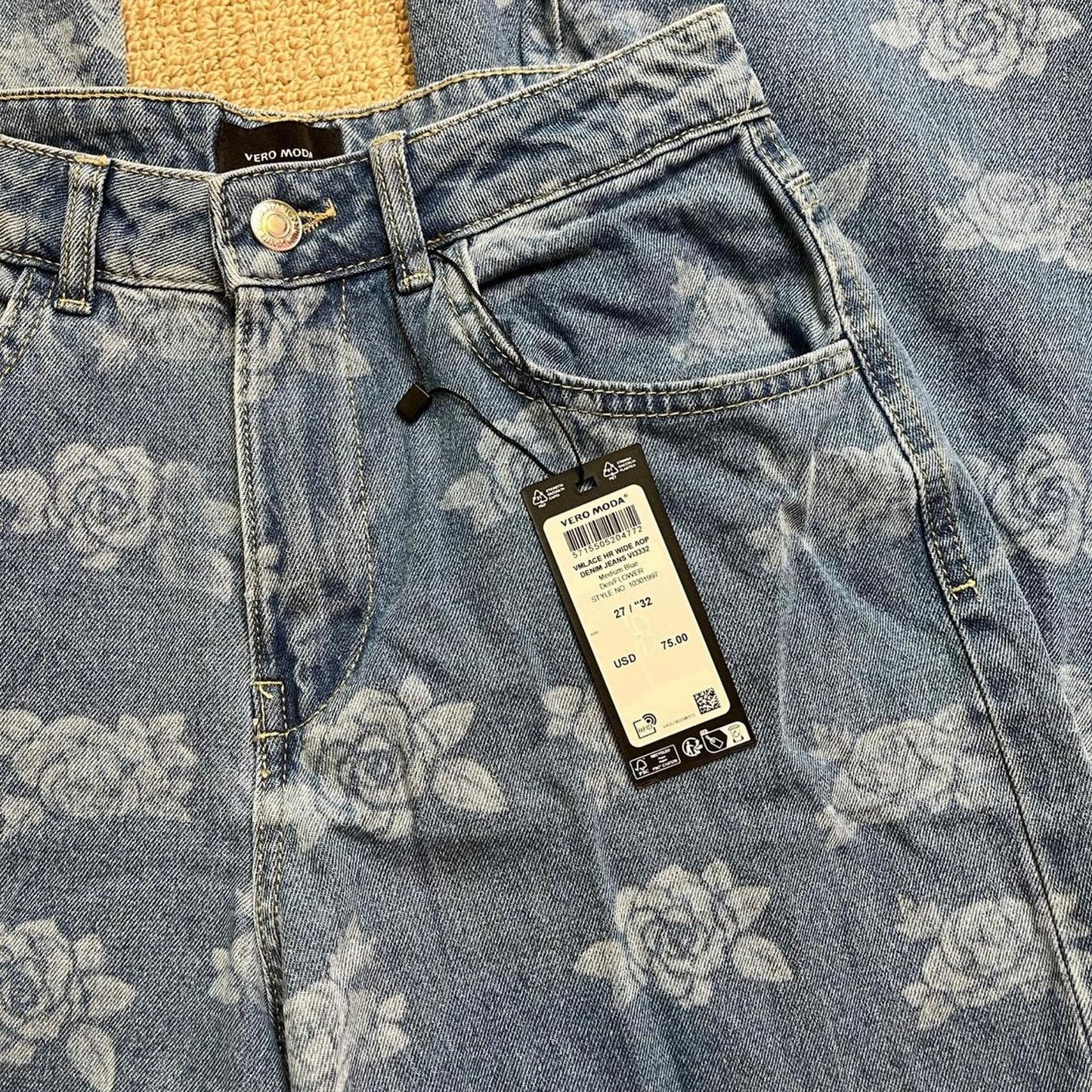 Rose Print Jeans